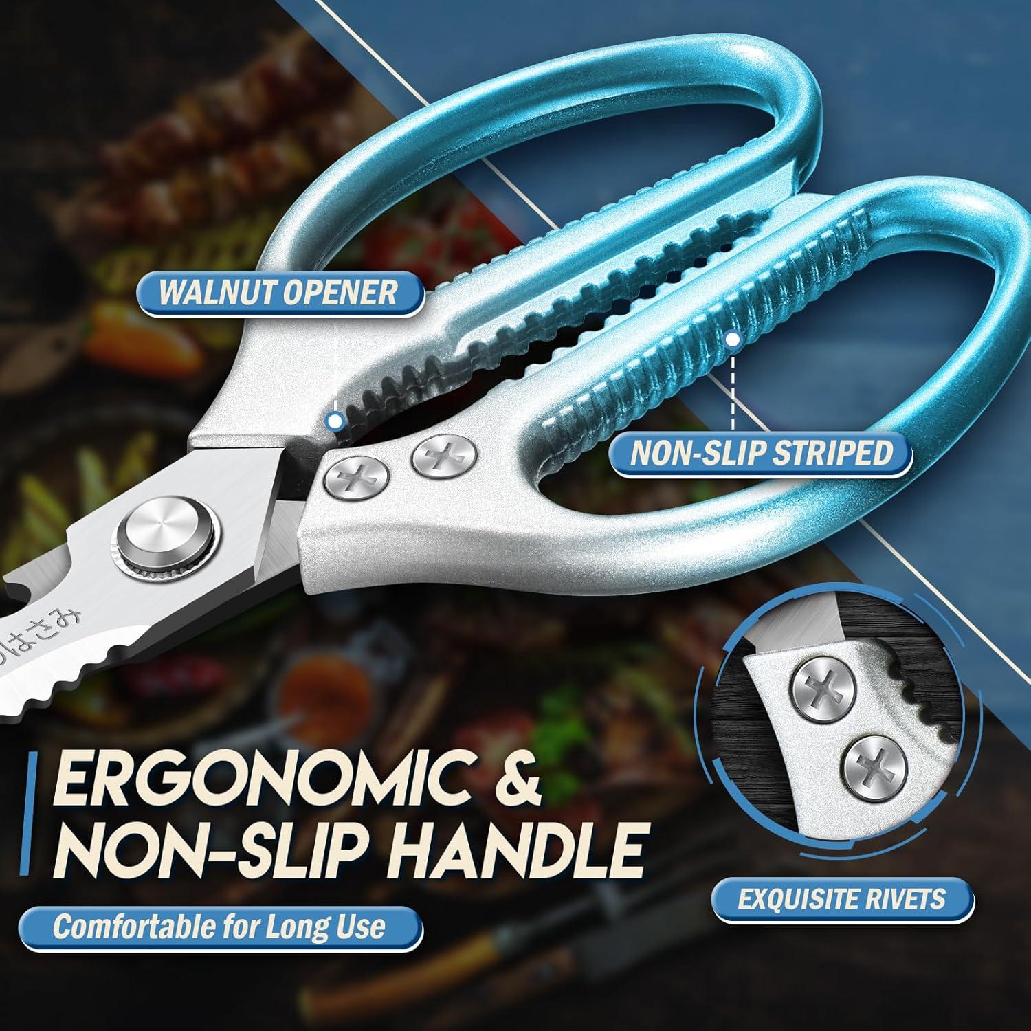 Juego de Tijeras de Cocina TIJERAS Azul Acero Inoxidable 12.19cm