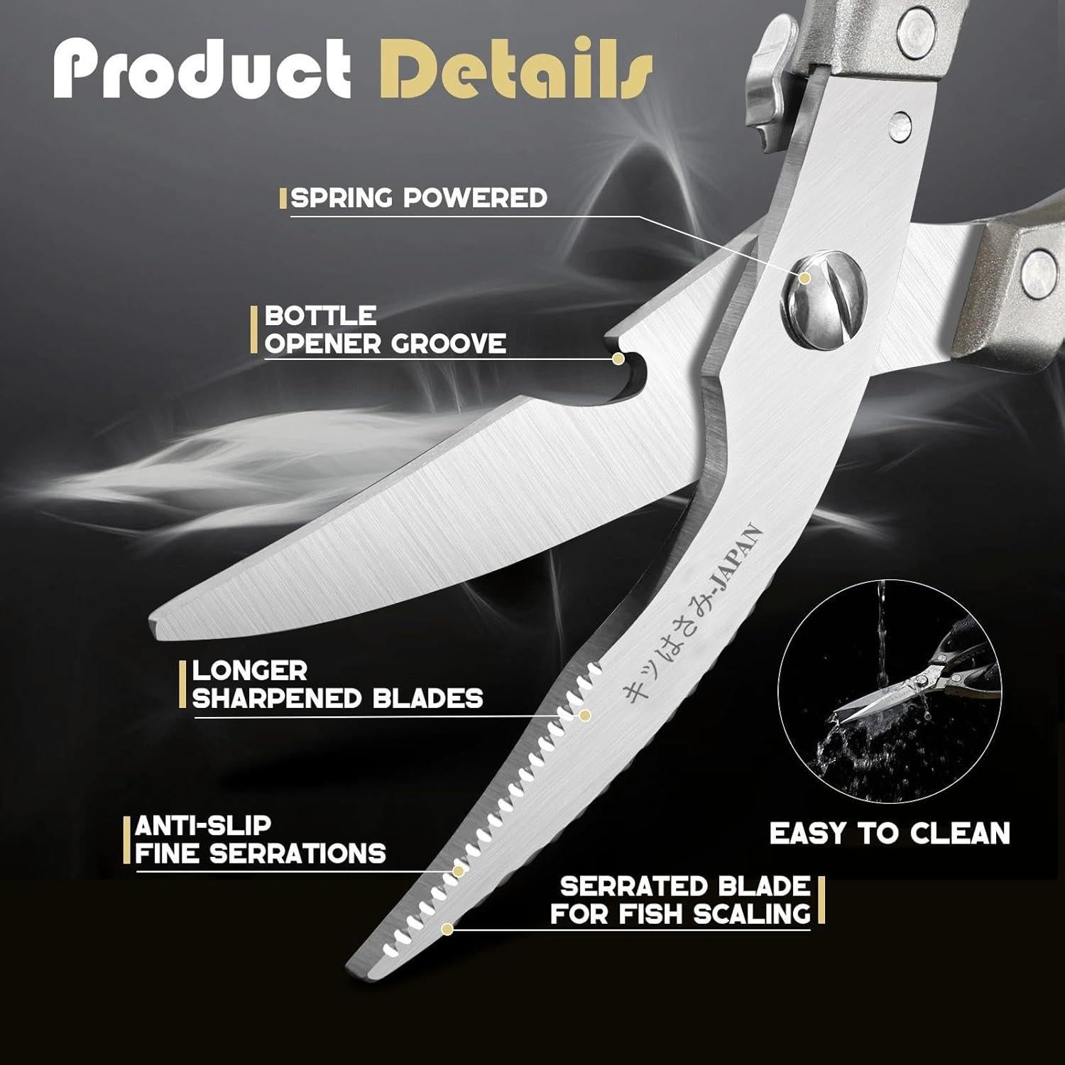 Juego de Tijeras de Cocina Huusk - 2 Piezas, Acero Inoxidable