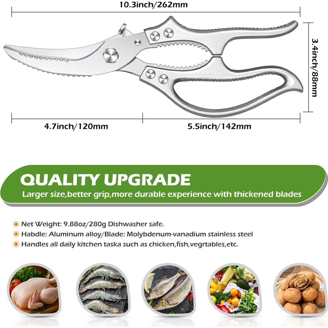 Tijeras de Cocina Aaeiirey de Acero Inoxidable, 11.94 cm