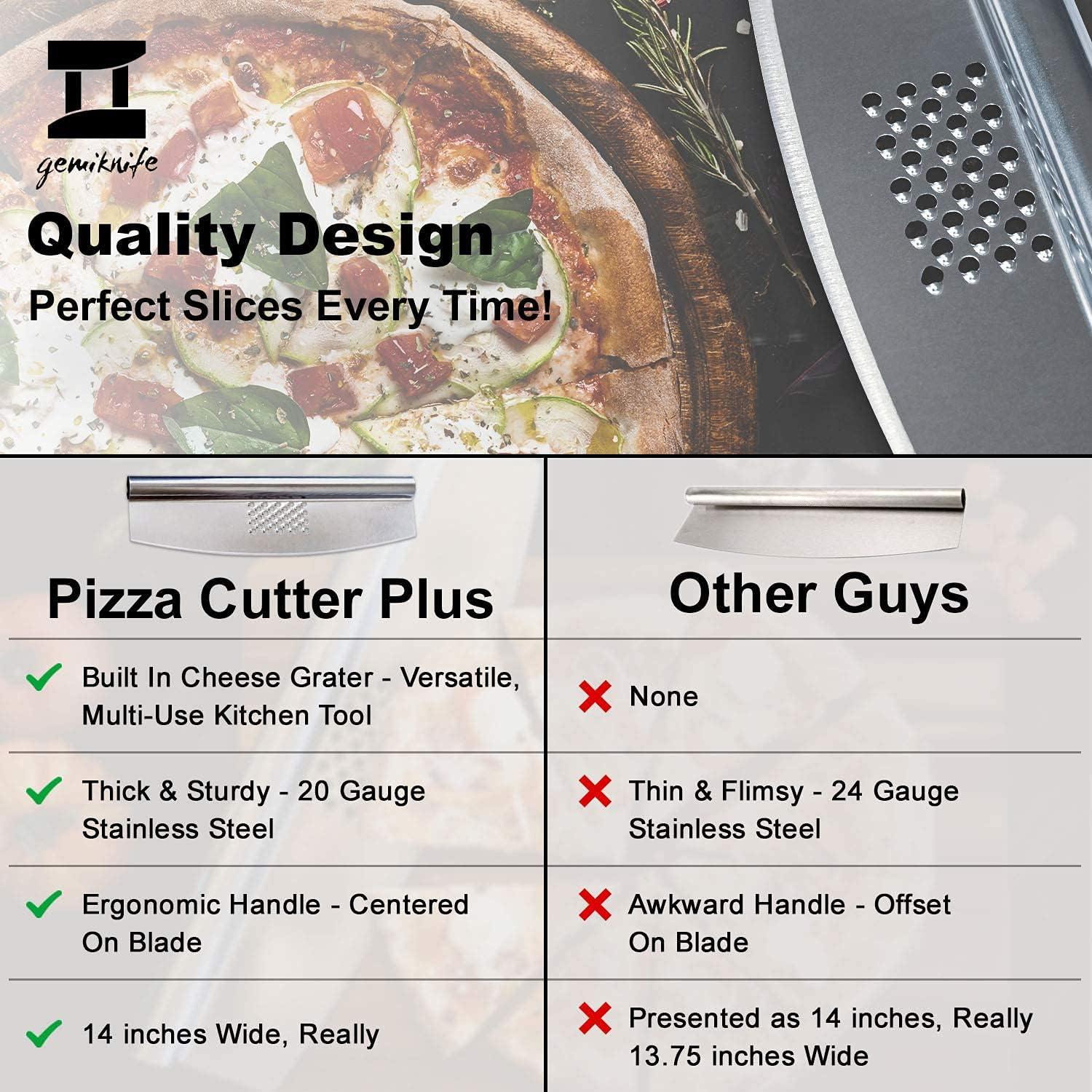 Cortador de Pizza Gemiknife Plus 35.56 cm con Rallador de Queso