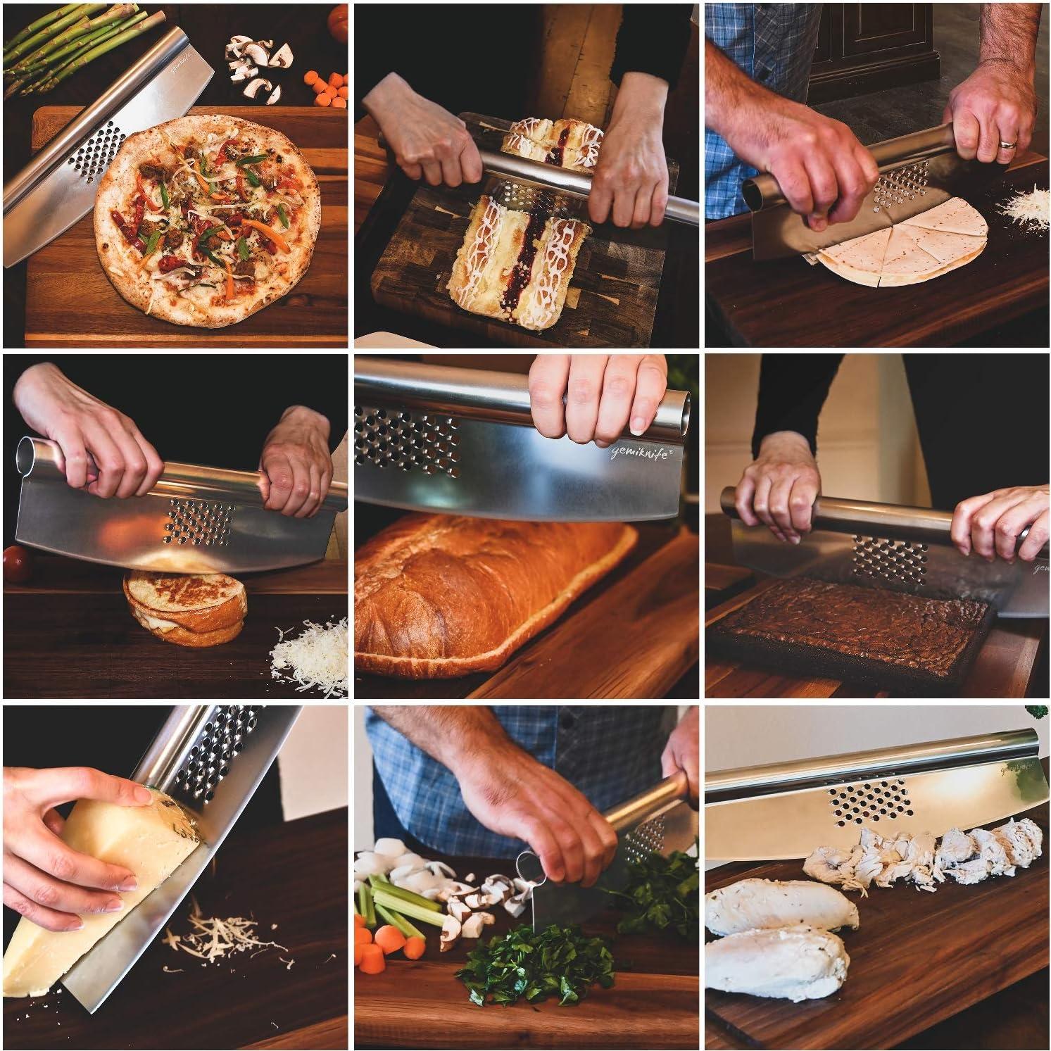 Cortador de Pizza Gemiknife Plus 35.56 cm con Rallador de Queso