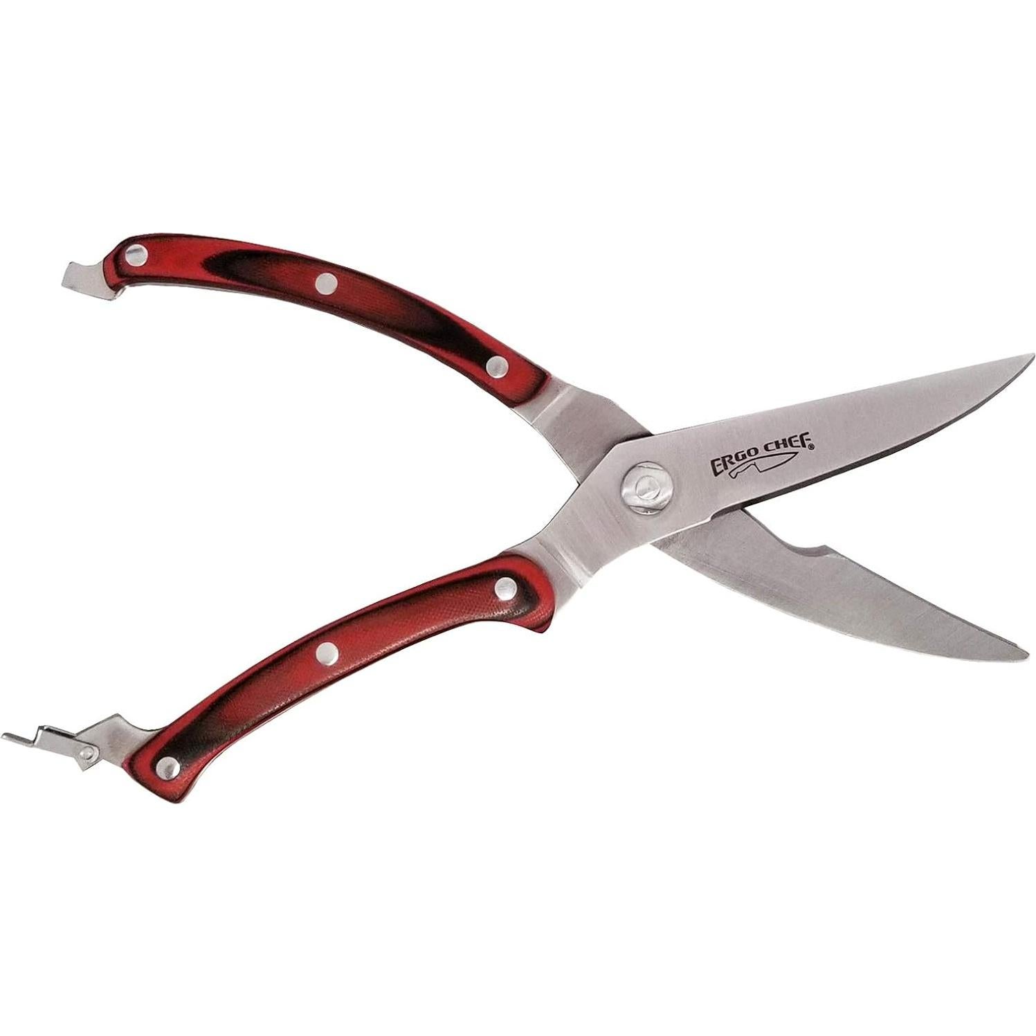 Tijeras de Cocina Ergo Chef Crimson - Acero Inoxidable, 25.4 cm