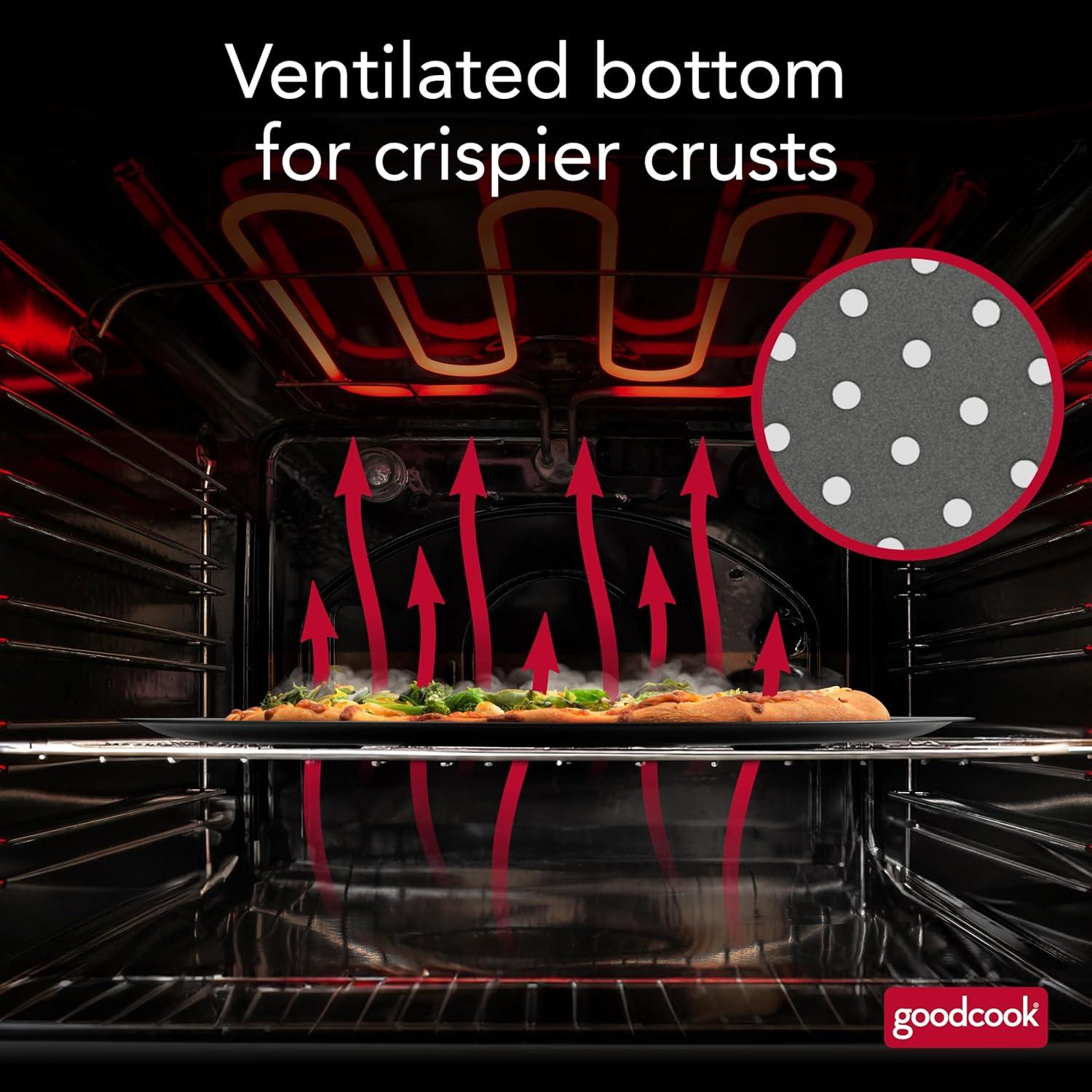 Sartén para Pizza Antiadherente GoodCook 40.64 cm Perforada