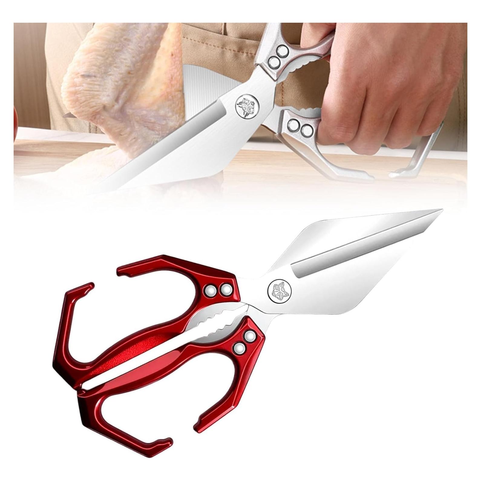 Tijeras de Cocina COTGOT Rojo Acero Inoxidable Ergonómicas