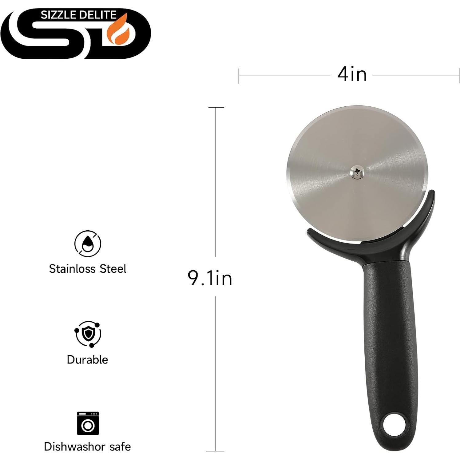 Cortador de Pizza SizzleDelite 23 cm Acero Inoxidable Antideslizante