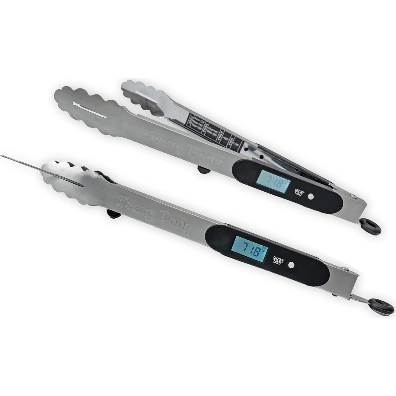 Tongs Plus Termómetro Digital Acero Inoxidable para BBQ