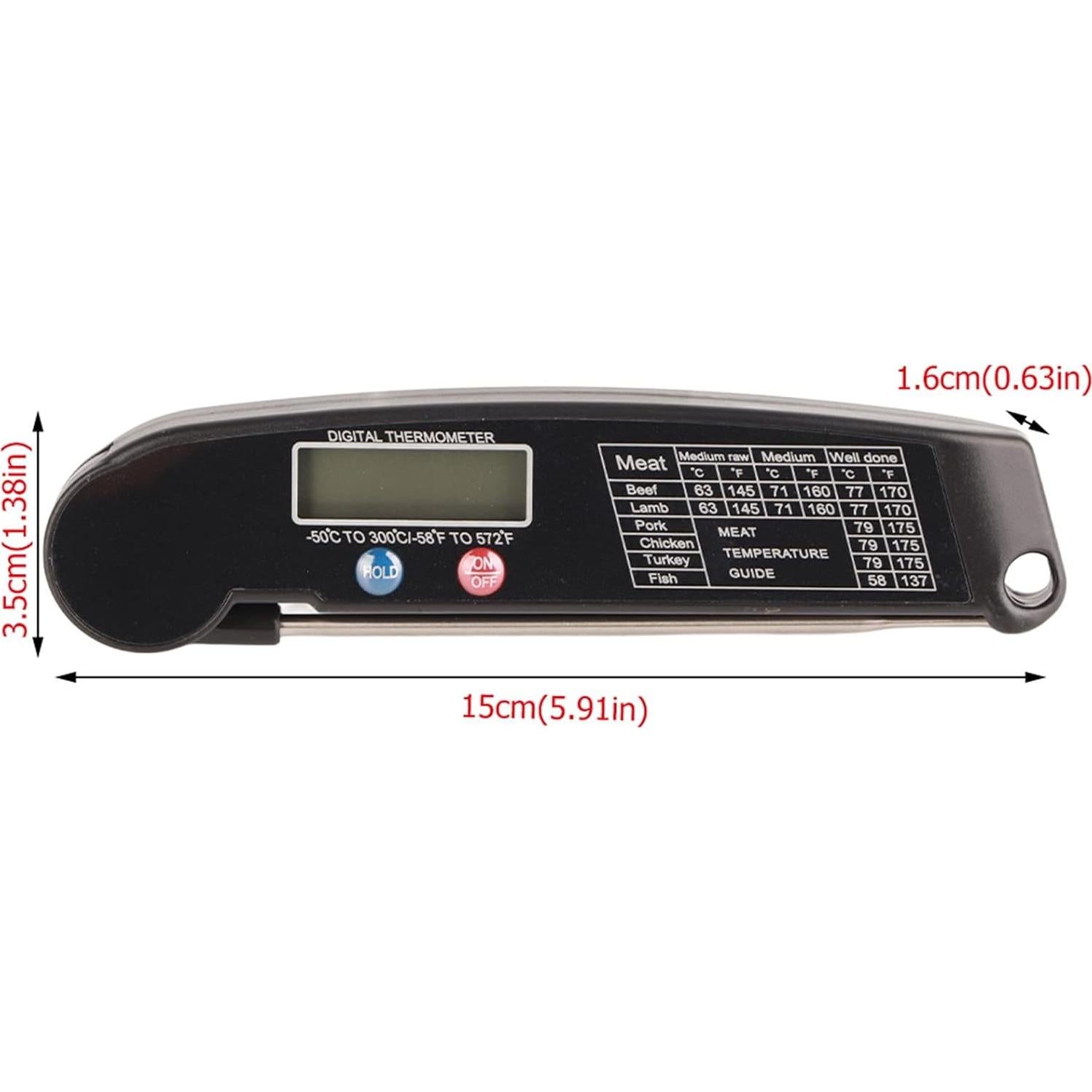 Termómetro Digital de Cocina BORDSTRACT Sonda Plegable 11.2 cm