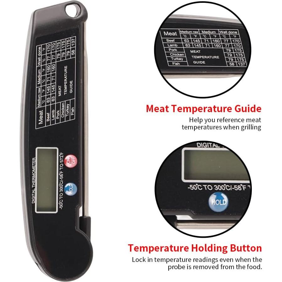 Termómetro Digital de Cocina BORDSTRACT Sonda Plegable 11.2 cm
