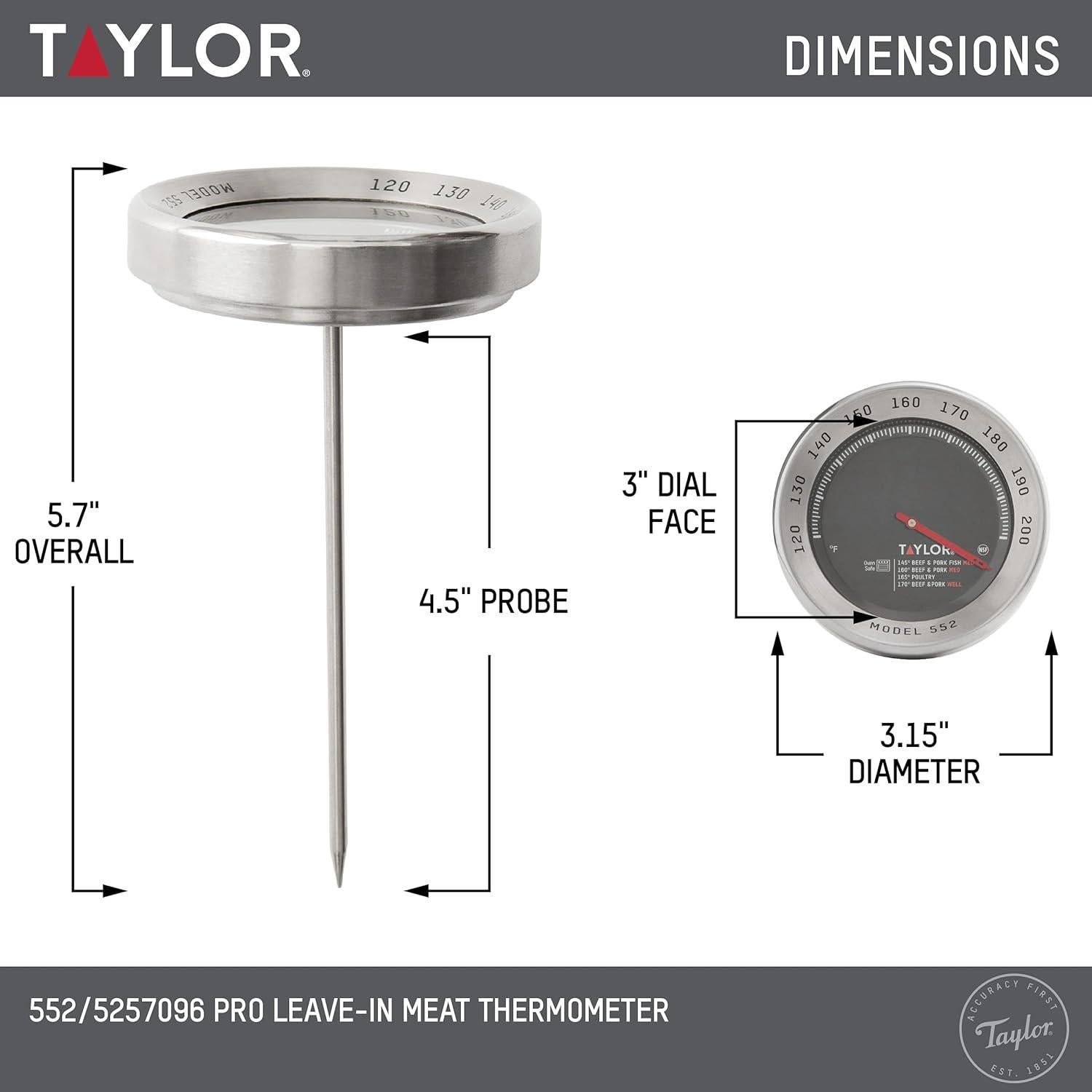 Termómetro de Carne Taylor Pro Series Leave-in 49°C a 93°C
