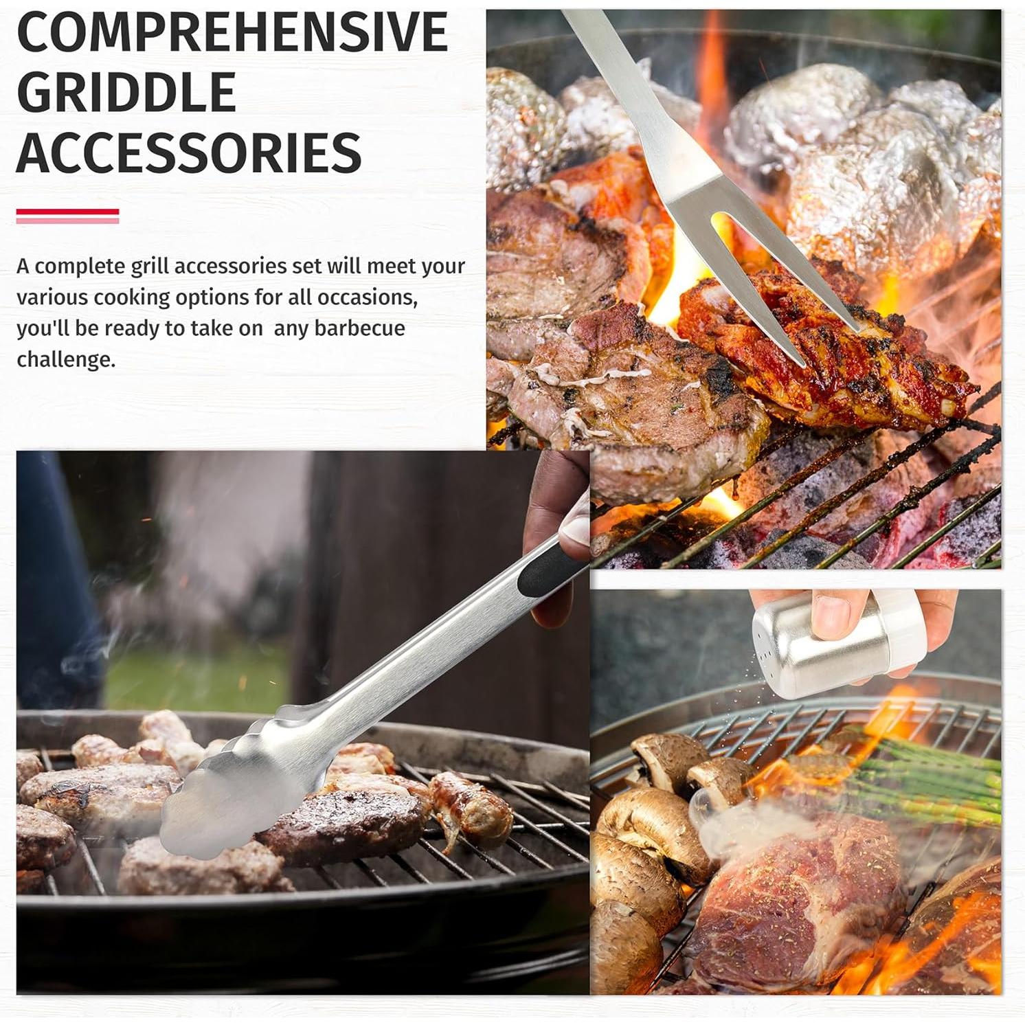 Juego de Accesorios para BBQ 26 Piezas FLL Acero Inoxidable