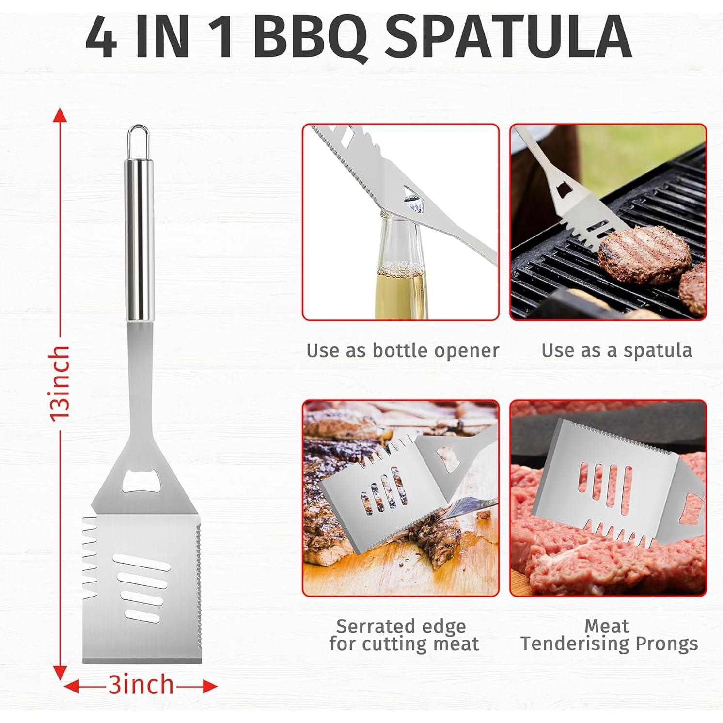 Juego de Accesorios para BBQ 26 Piezas FLL Acero Inoxidable