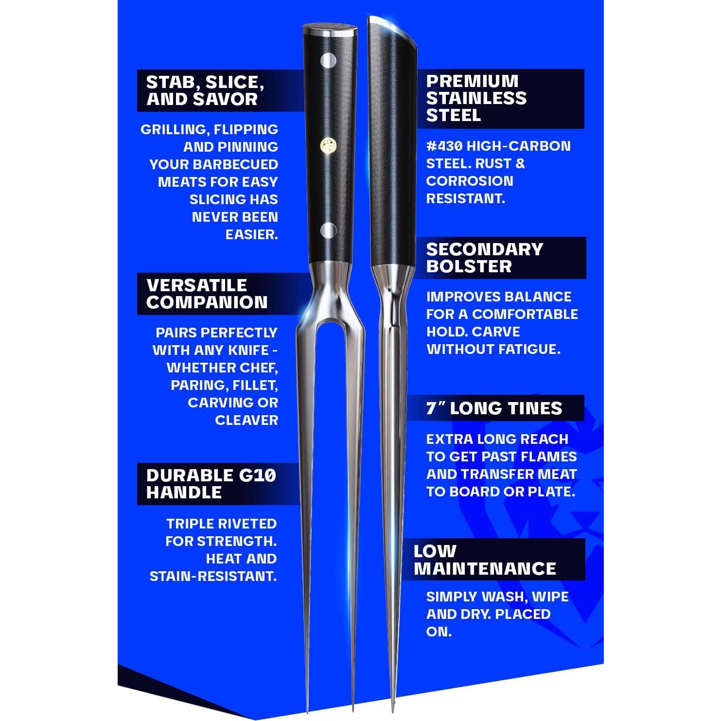 Tenedor de Carne Dalstrong El Impalador - Acero Inoxidable 22 cm