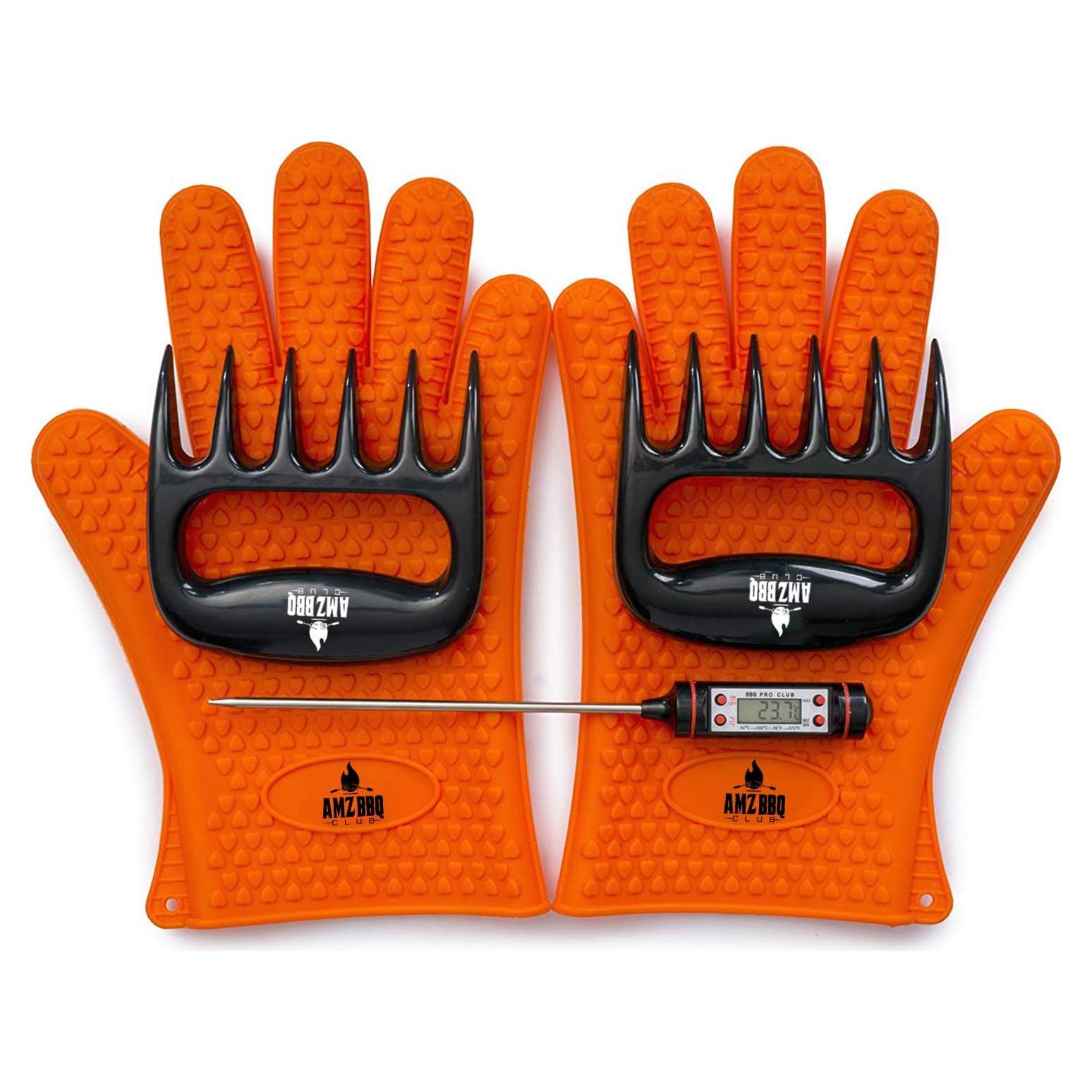 Juego de Accesorios para BBQ AMZ BBQ CLUB - Guantes, Garras y Termómetro