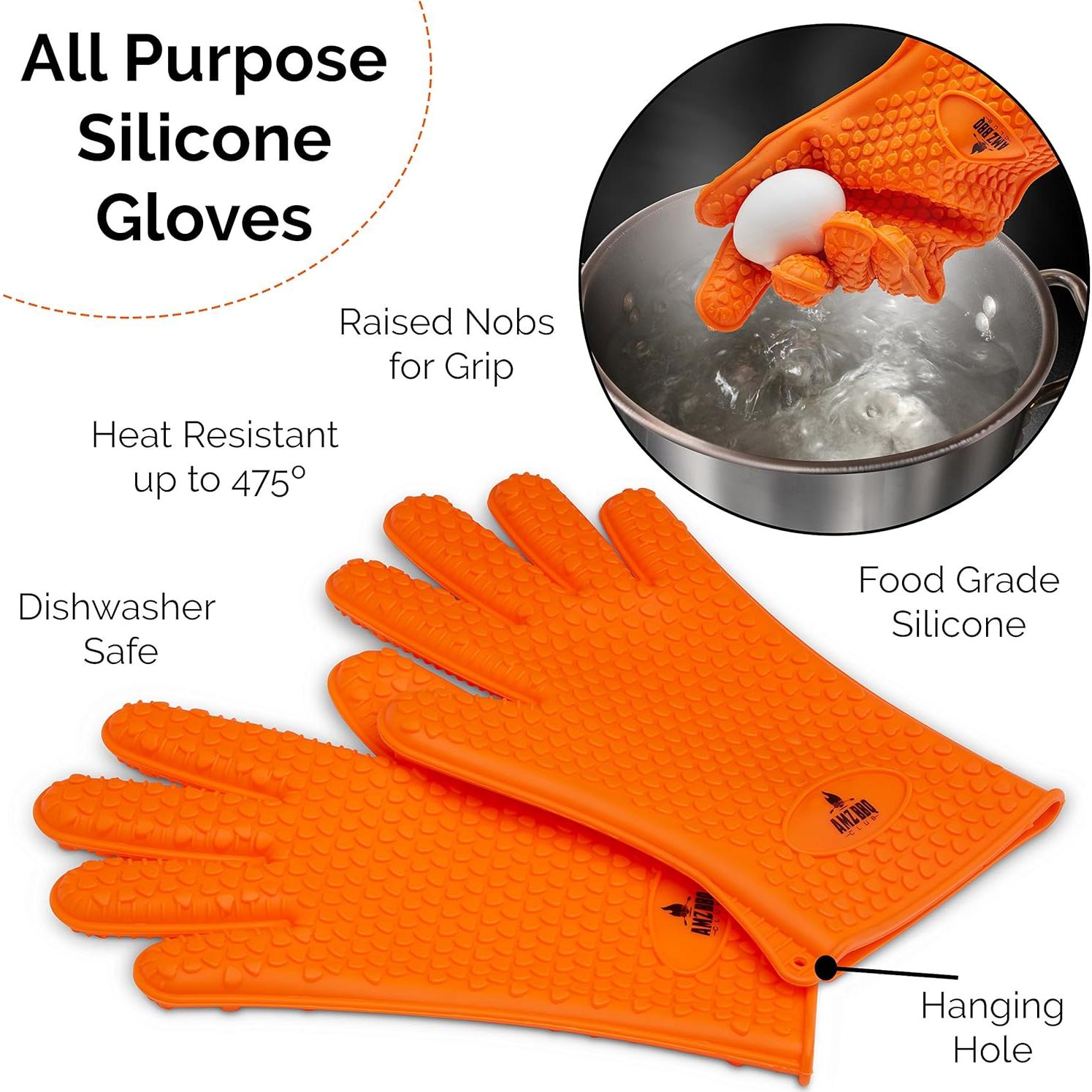 Juego de Accesorios para BBQ AMZ BBQ CLUB - Guantes, Garras y Termómetro