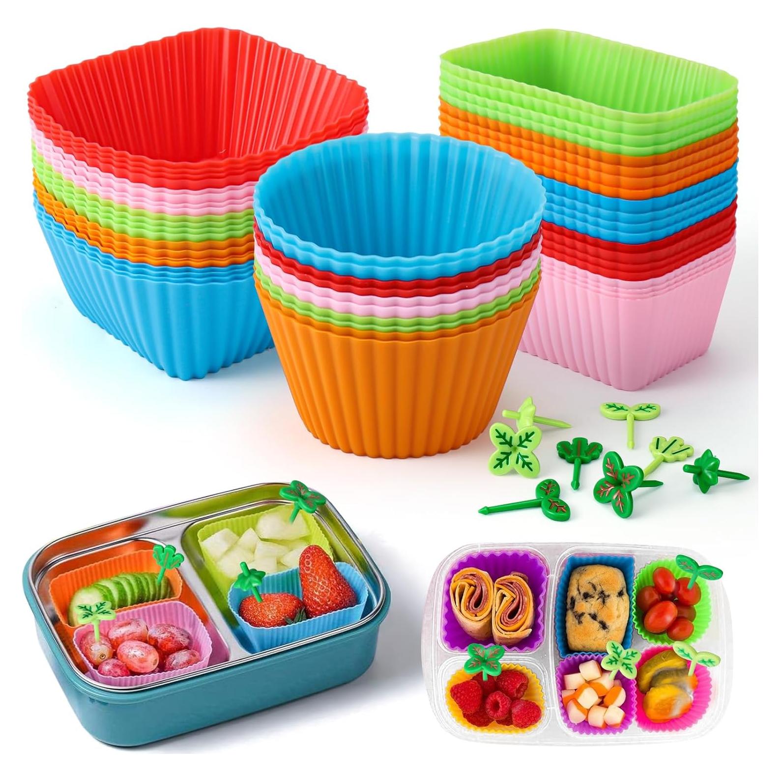 Divisores de Silicona Palksky para Almuerzo - 50 Accesorios Coloridos