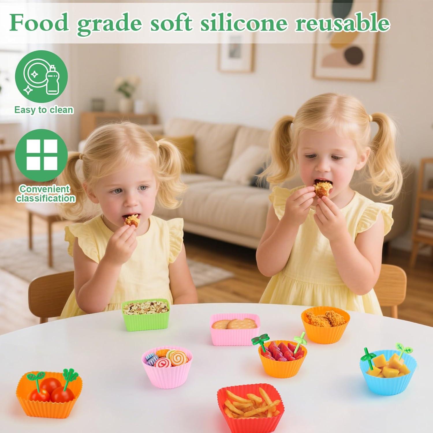 Divisores de Silicona Palksky para Almuerzo - 50 Accesorios Coloridos