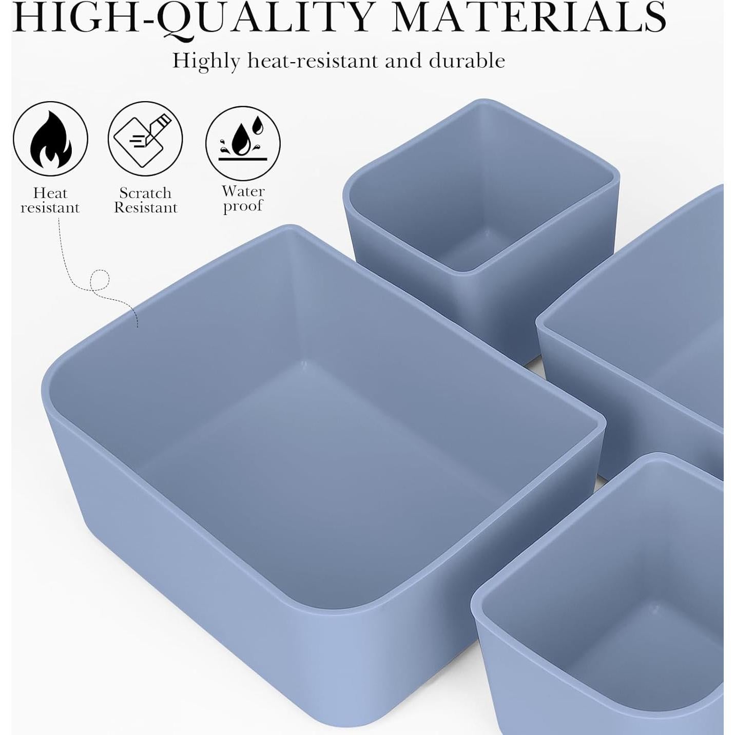 Divisores de Comida de Silicona Linkidea 4 Pcs Azul 11.5x9x4.5cm