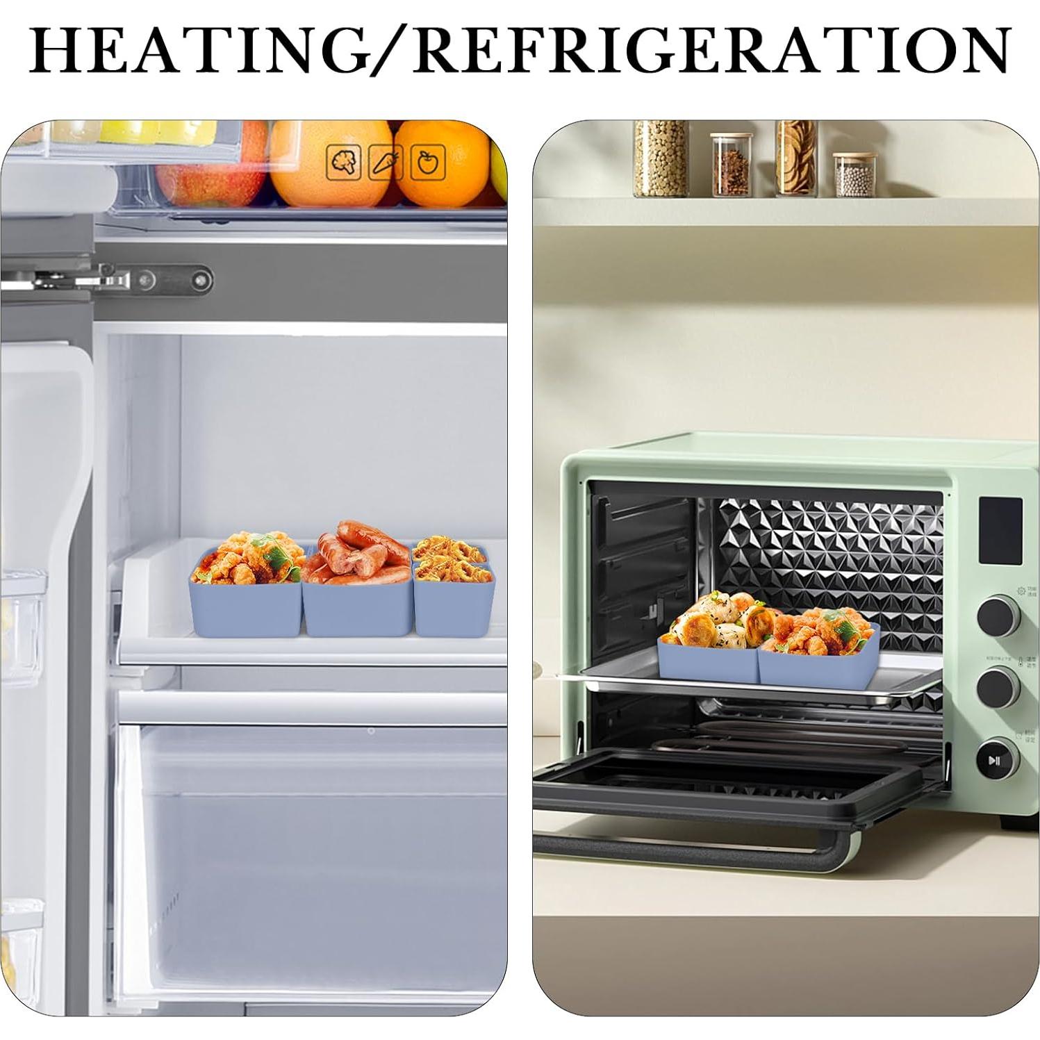 Divisores de Comida de Silicona Linkidea 4 Pcs Azul 11.5x9x4.5cm