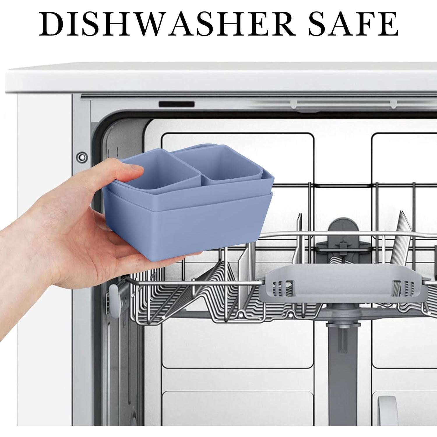 Divisores de Comida de Silicona Linkidea 4 Pcs Azul 11.5x9x4.5cm