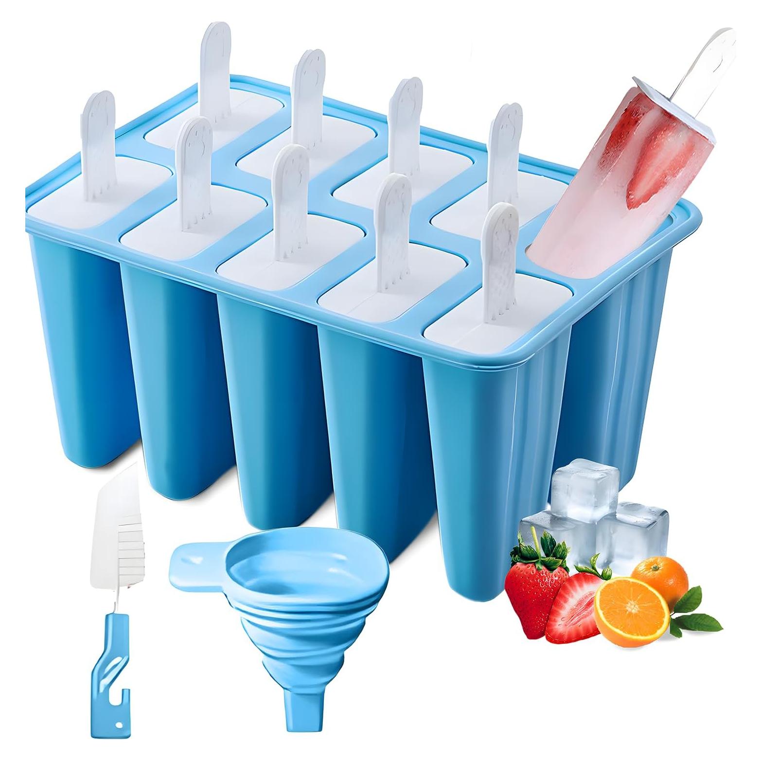Moldes de Paletas de Silicona BRENSTEN 10 Pcs 88 ml Azul