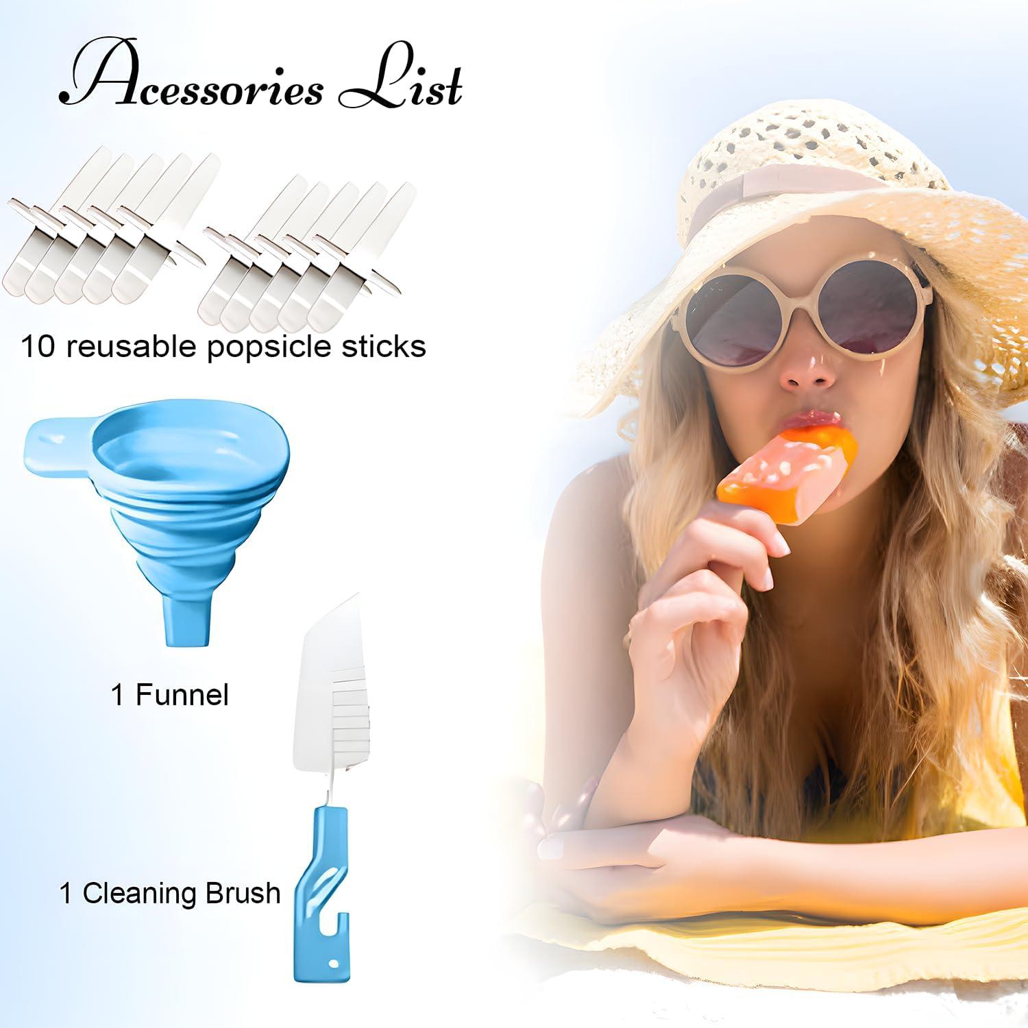 Moldes de Paletas de Silicona BRENSTEN 10 Pcs 88 ml Azul