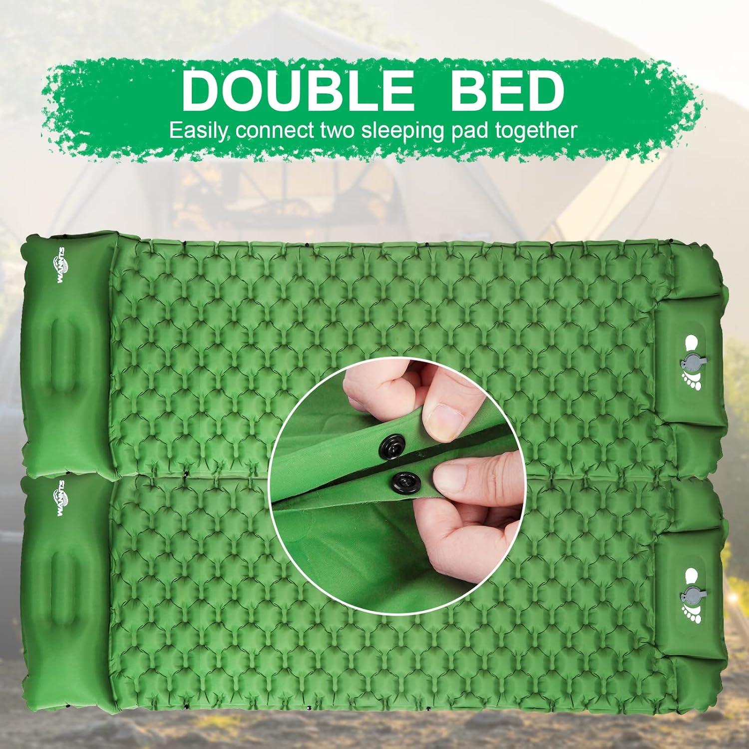 Almohadilla Inflable WANNTS para Camping 195.5x63.5cm Verde