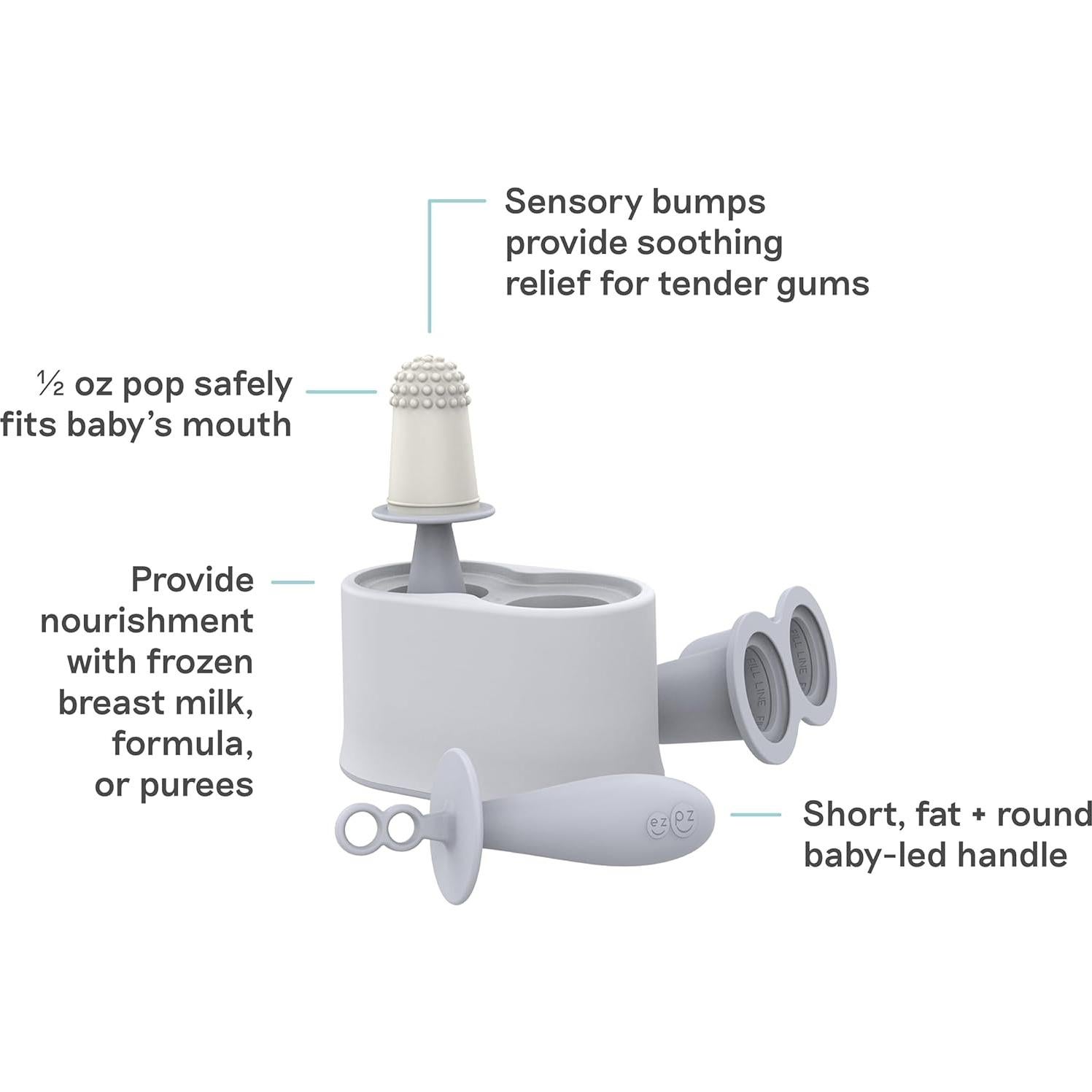 ezpz Tiny Pops - Moldes para Paletas Bebés 4 Meses - 2 Piezas