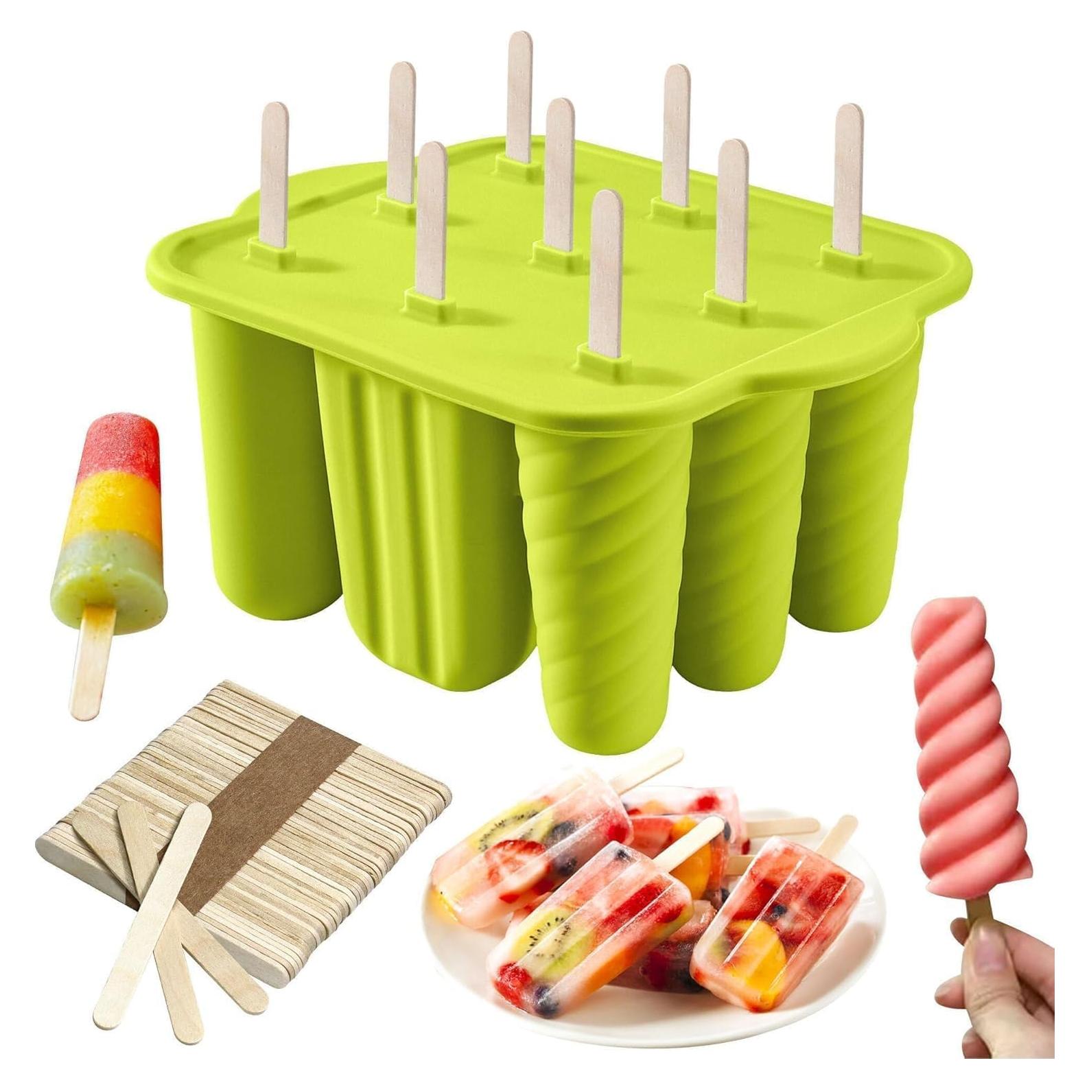 Moldes de Paletas de Silicona AUDFA 9 Cavidades + 50 Palitos