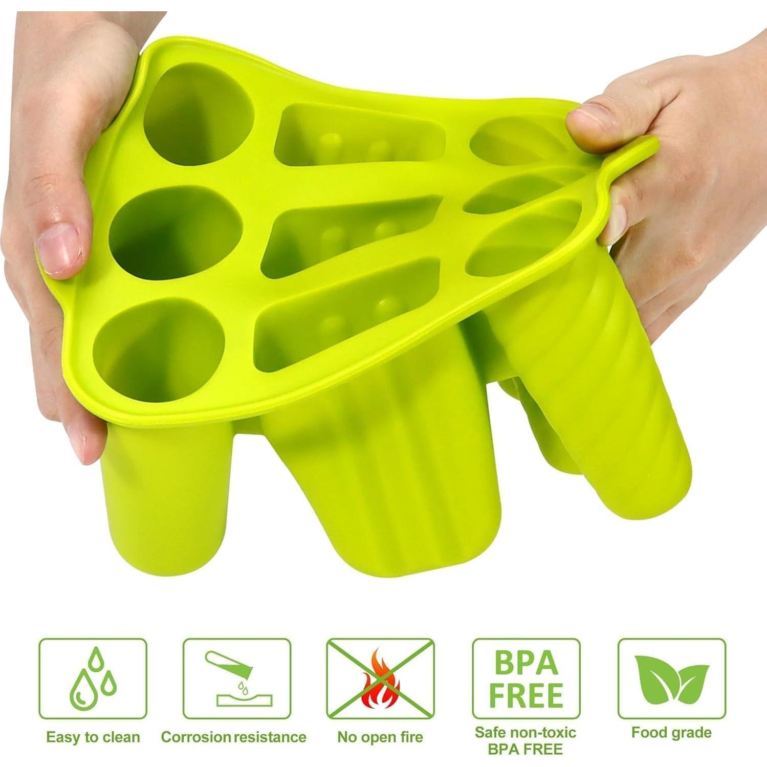 Moldes de Paletas de Silicona AUDFA 9 Cavidades + 50 Palitos