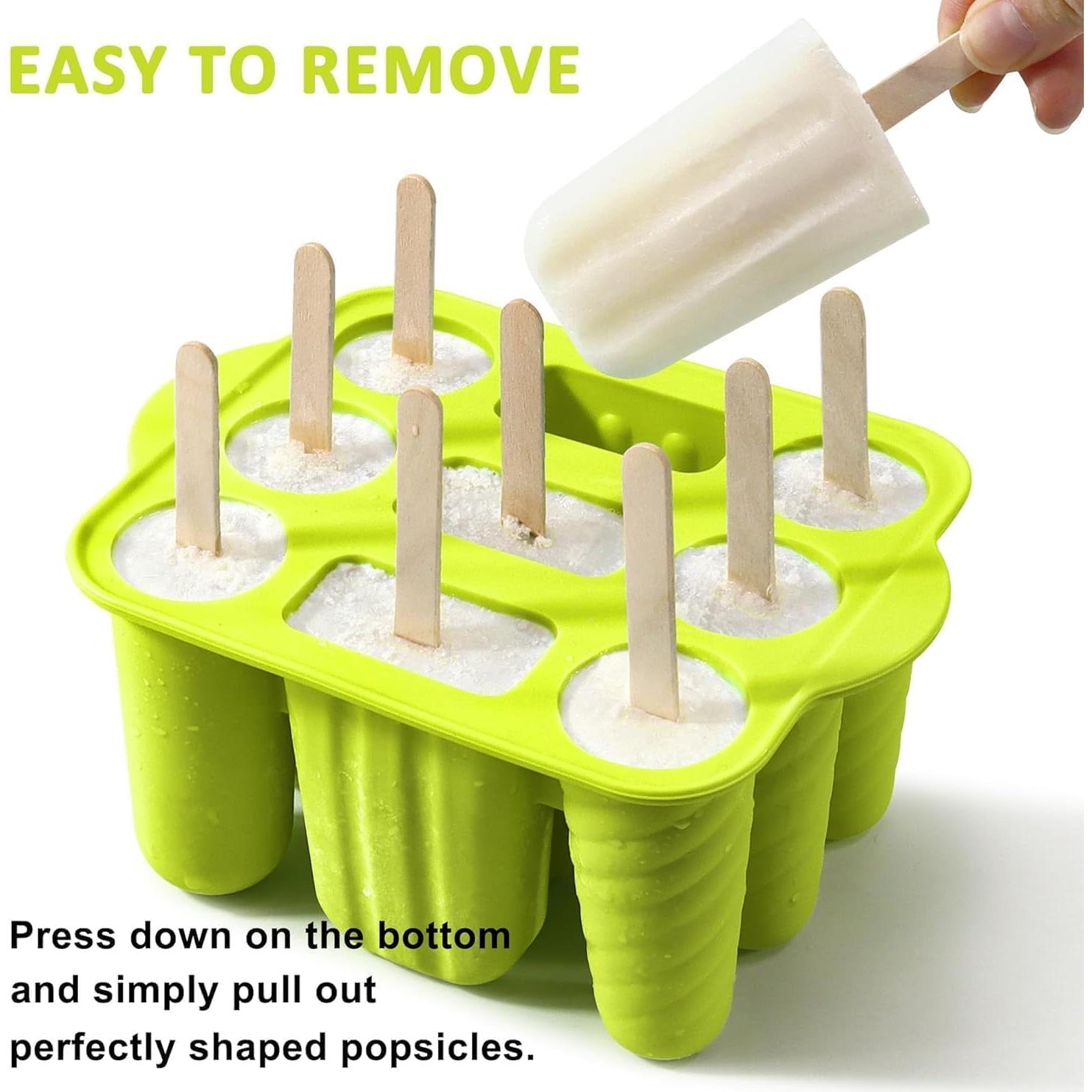 Moldes de Paletas de Silicona AUDFA 9 Cavidades + 50 Palitos