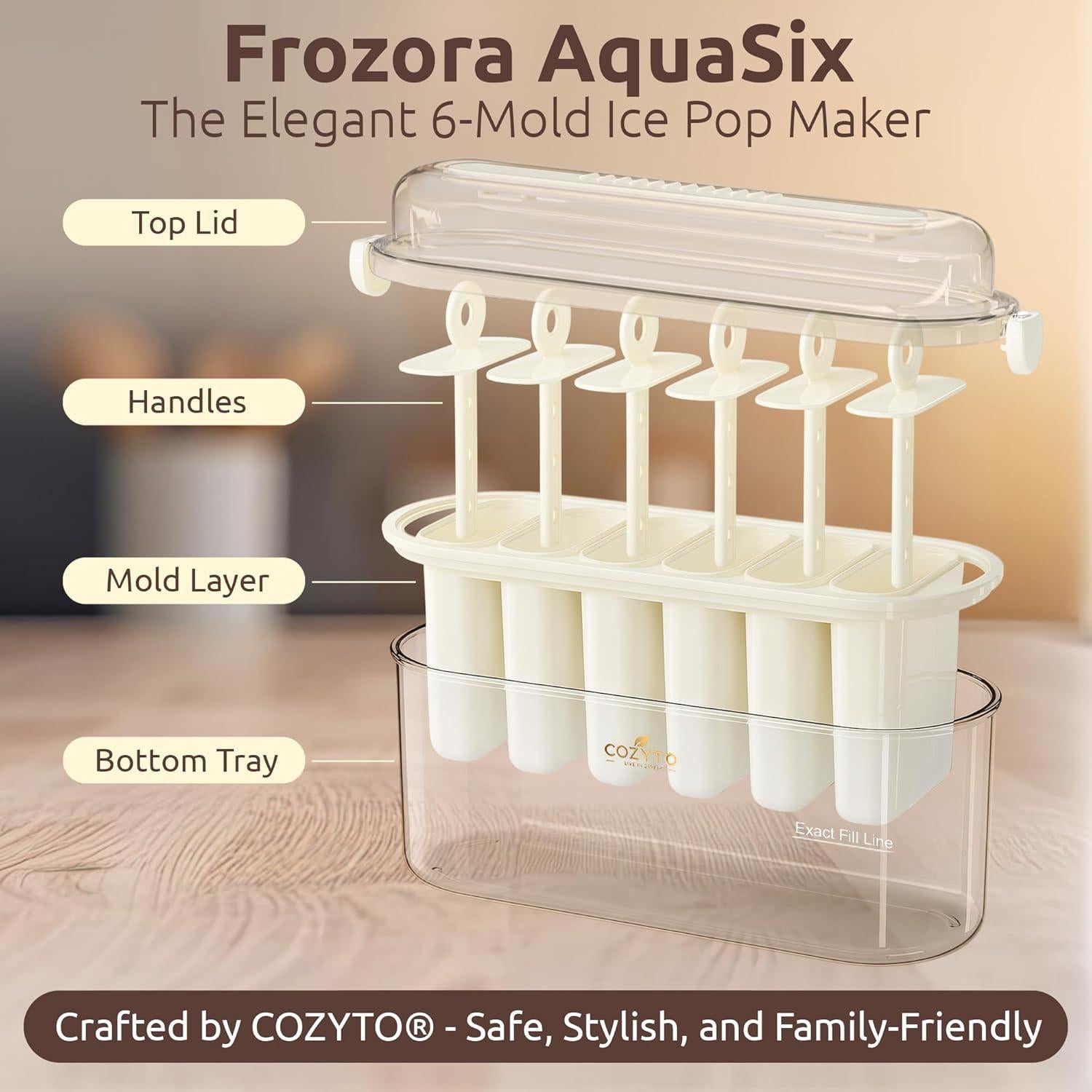 Conjunto de Moldes para Paletas Frozora AquaSix 6x120ml