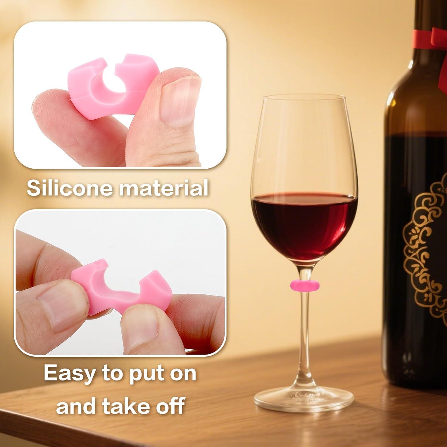 24 Marcadores de Silicona para Copas de Vino Multicolores