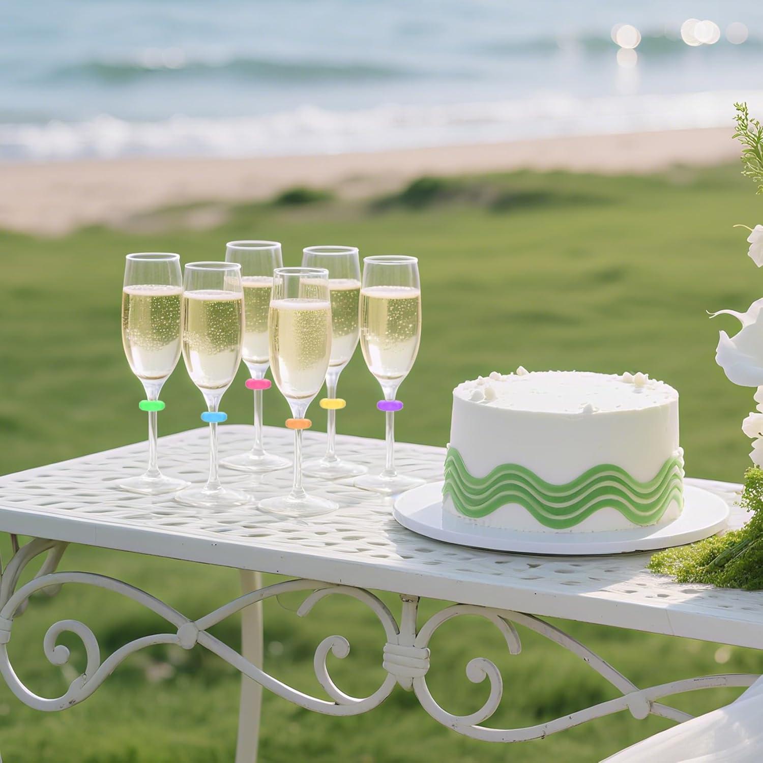 24 Marcadores de Silicona para Copas de Vino Multicolores