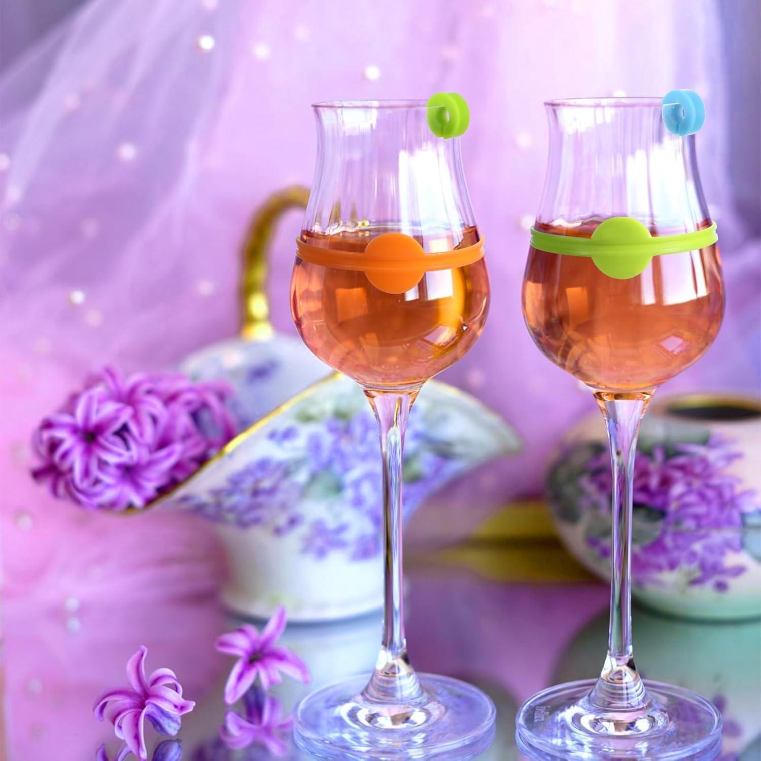 48 Marcadores de Copas de Vino Silicona Reutilizables 12 Colores