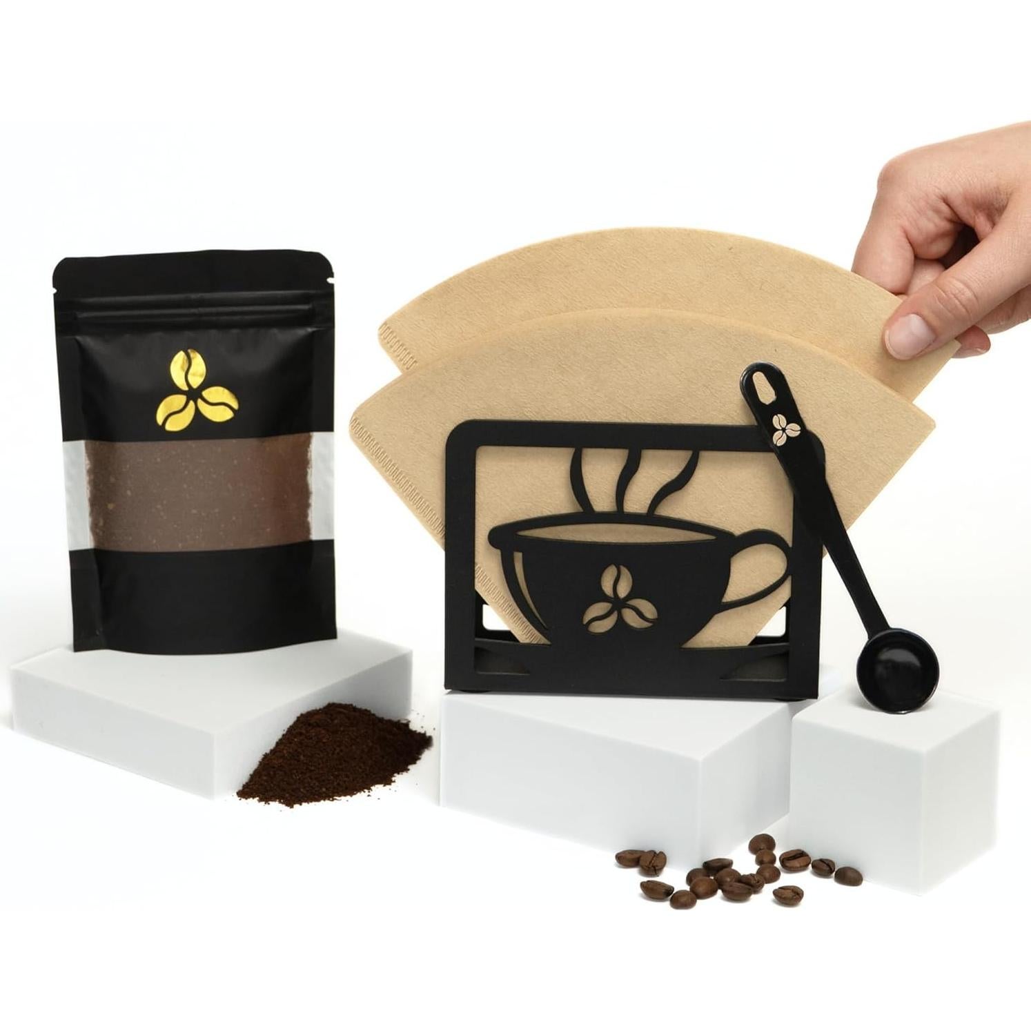 Soporte para Filtros de Café Libibio #4 con Cucharada y Bolsa Zip