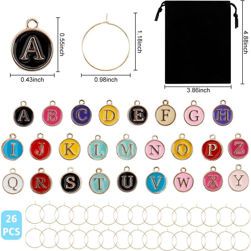 Encantos para Copas de Vino Acero Inoxidable 26 Piezas