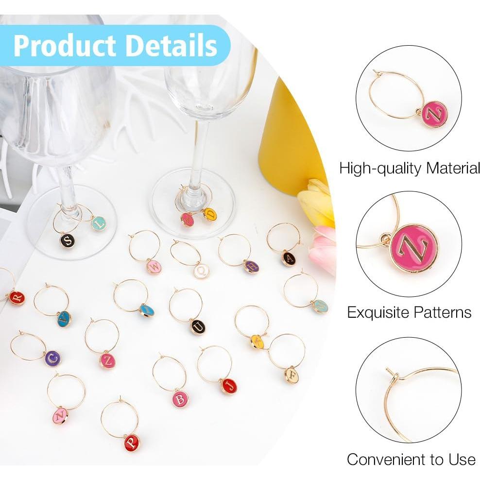 Encantos para Copas de Vino Acero Inoxidable 26 Piezas