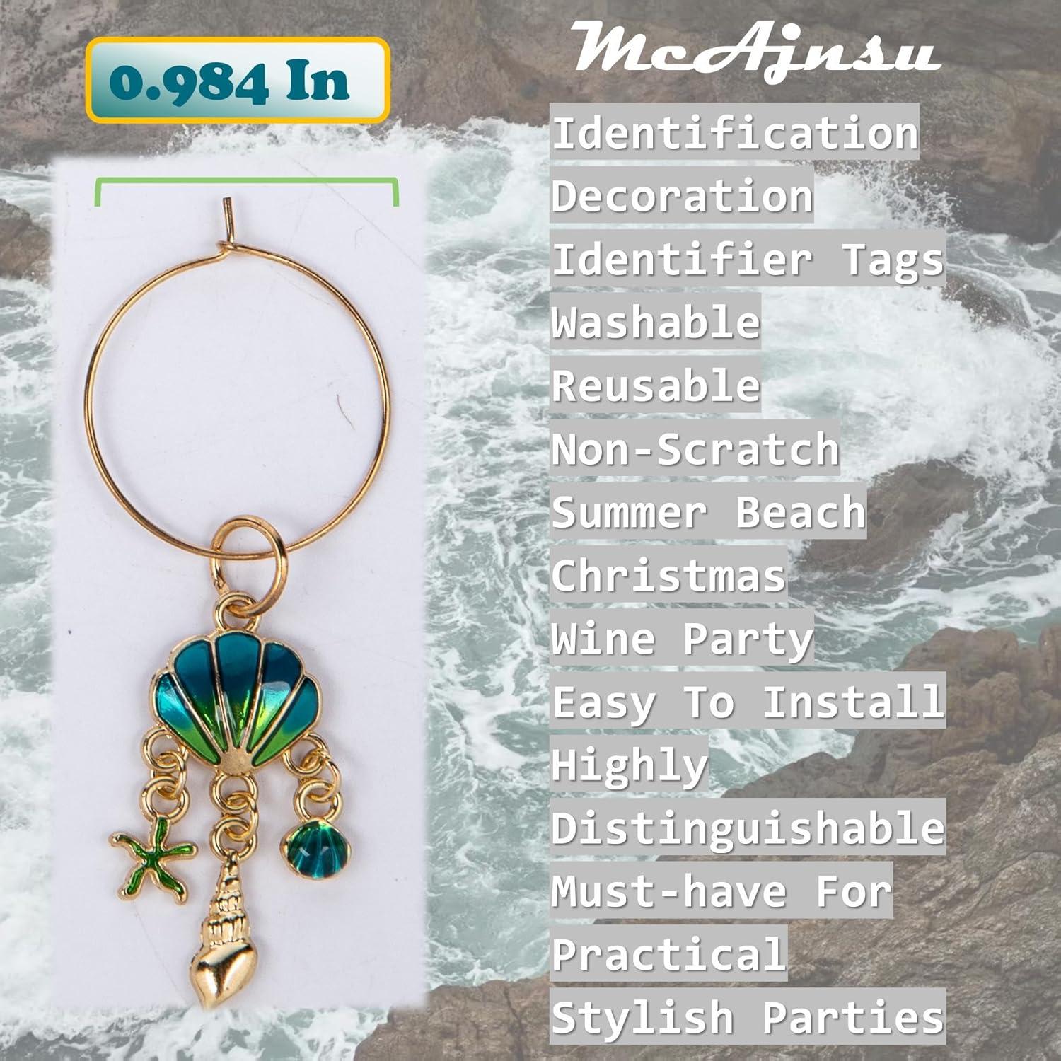 24 Encantos y Marcadores para Copas de Vino McAjnsu - Reutilizables