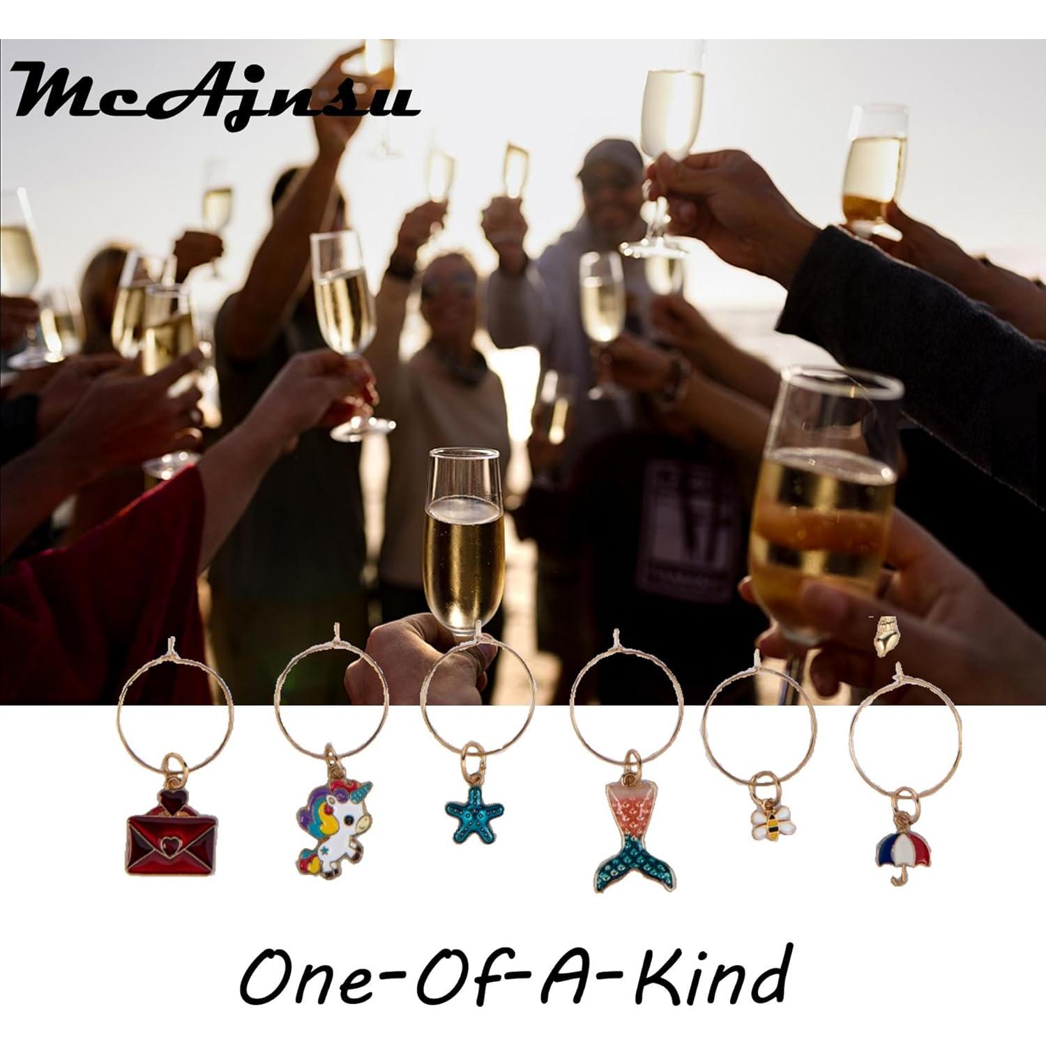 24 Encantos y Marcadores para Copas de Vino McAjnsu - Reutilizables