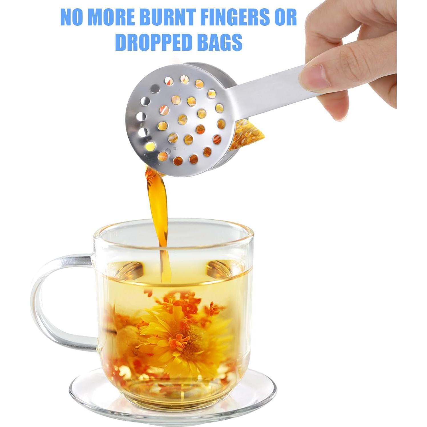 Pinzas Exprimidor de Bolsas de Té Guduling 15 cm Acero Inoxidable