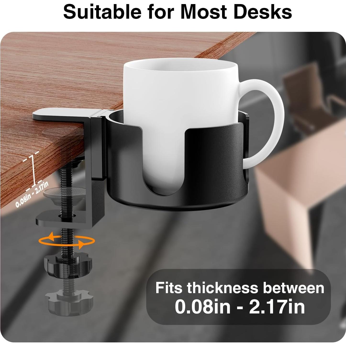 Soporte de Taza de Escritorio ONDAIUN Negro 10cm Antivuelco