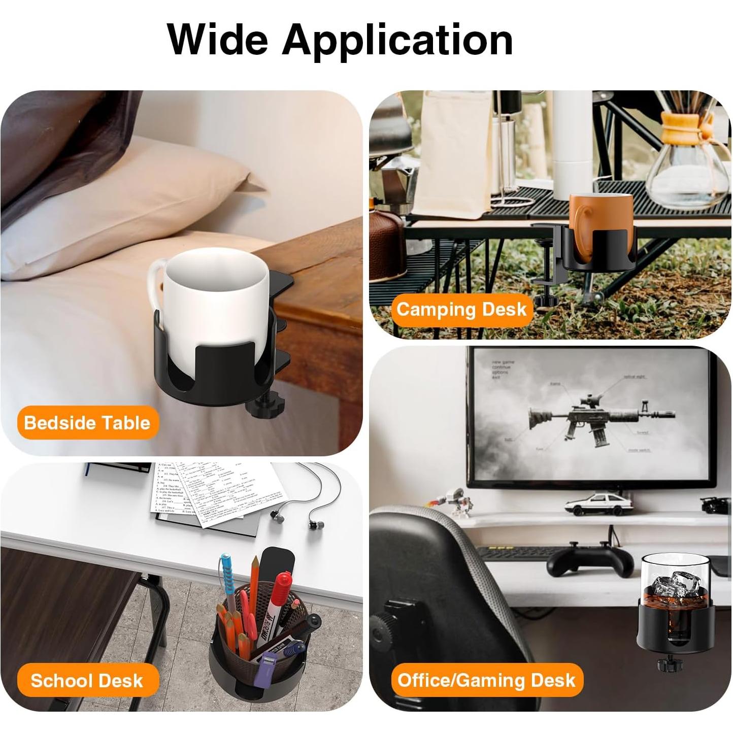 Soporte de Taza de Escritorio ONDAIUN Negro 10cm Antivuelco