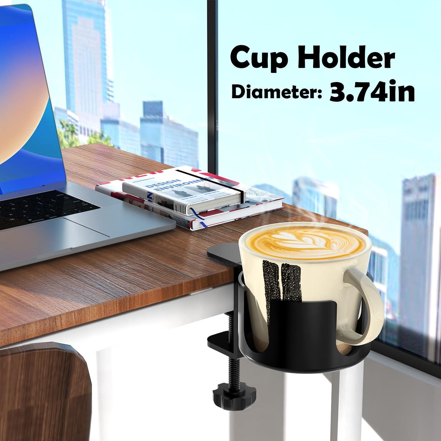 Soporte de Taza de Escritorio ONDAIUN Negro 10cm Antivuelco