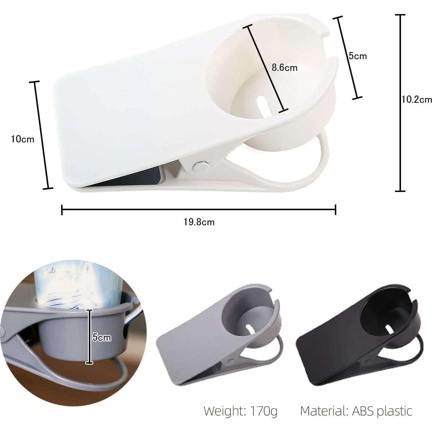 Soporte para Tazas Sisyphy - Clip para Mesa Negro 1-Pack