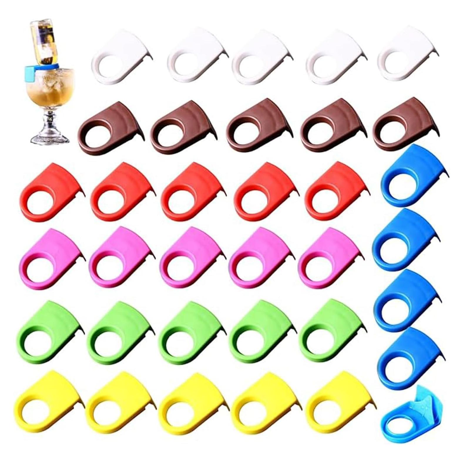 35 Clips de Botellas de Bebida Meokro Multicolor 8.5 cm