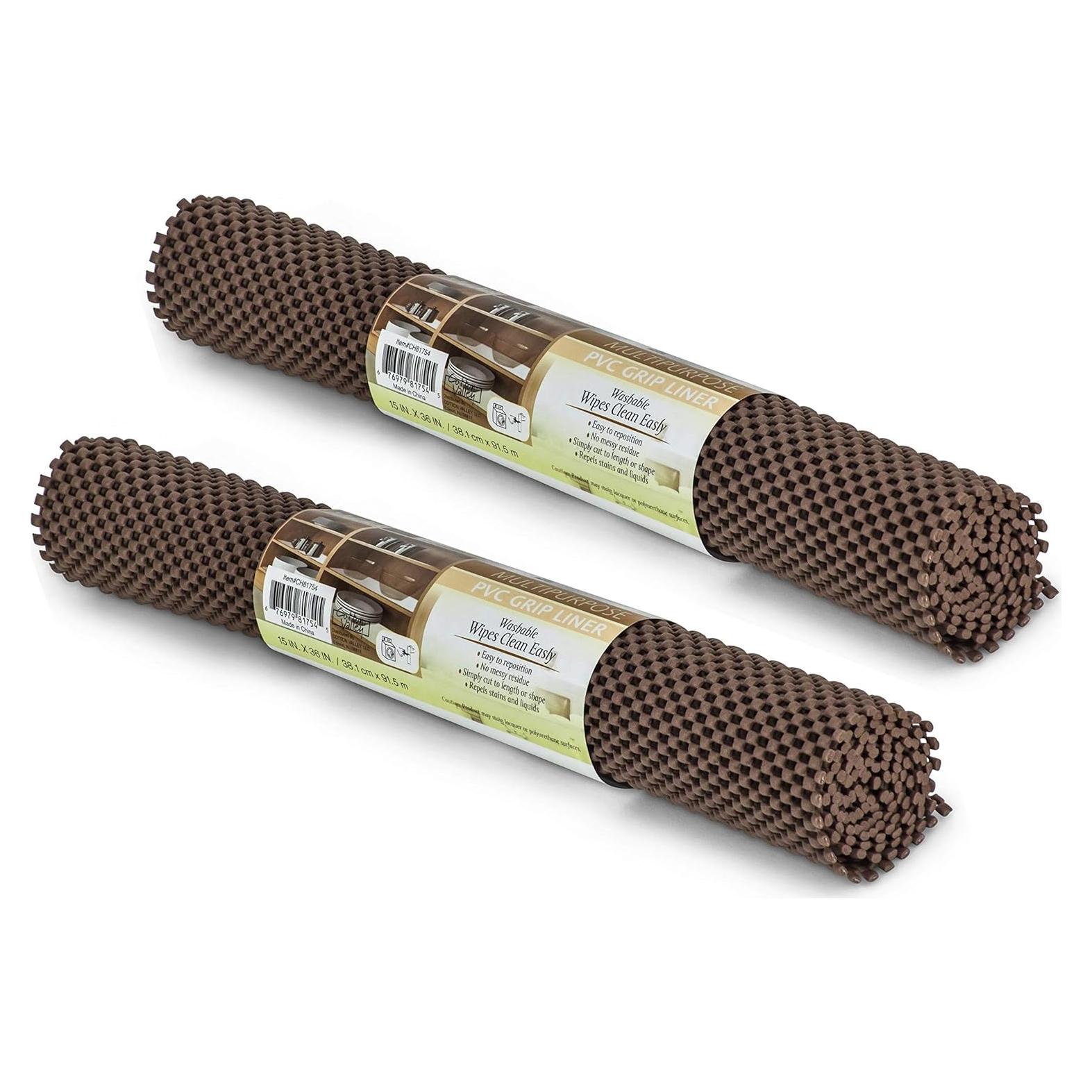 Forro de Estante Antideslizante SteadMax 38x183 cm Marrón (2 Pzs)