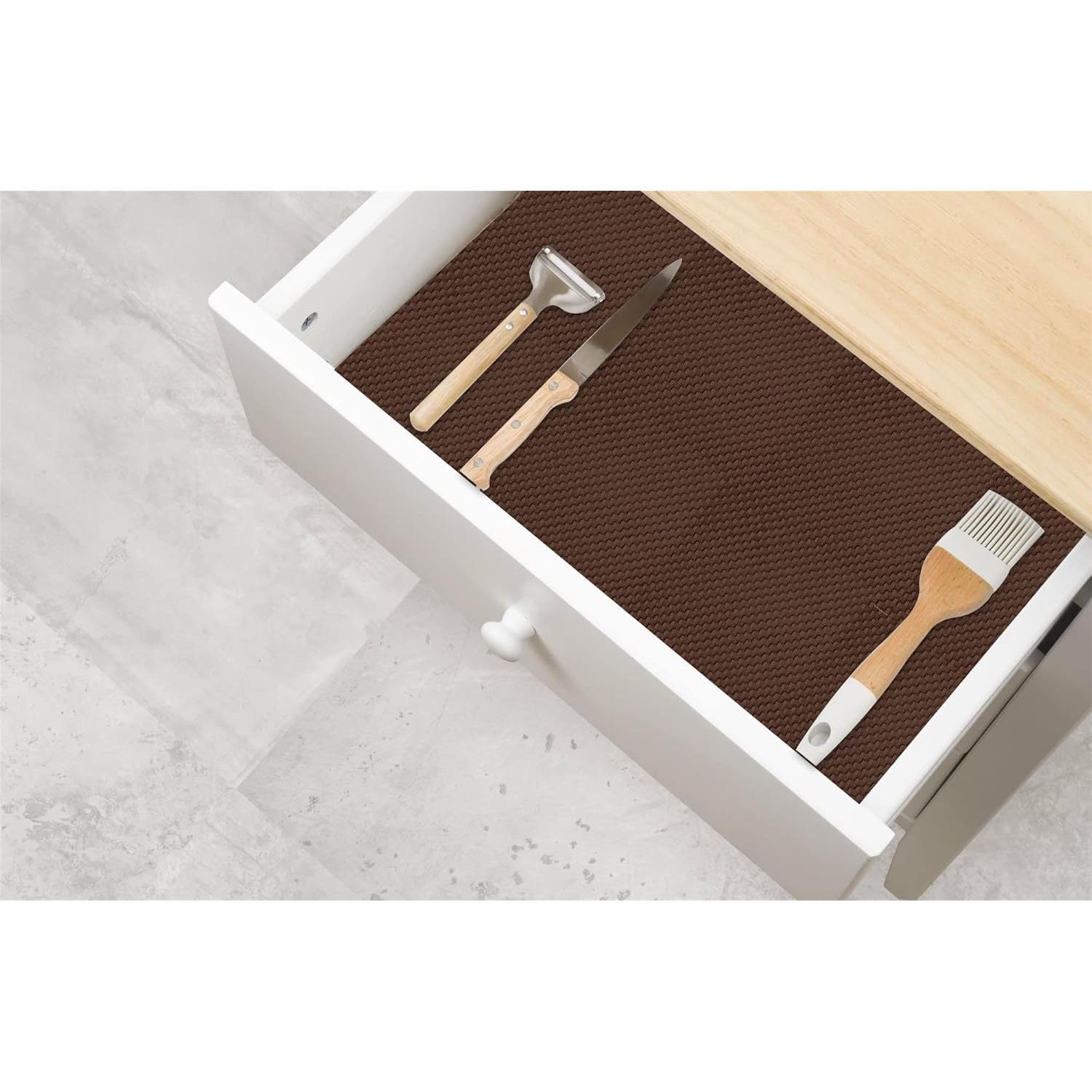 Forro de Estante Antideslizante SteadMax 38x183 cm Marrón (2 Pzs)