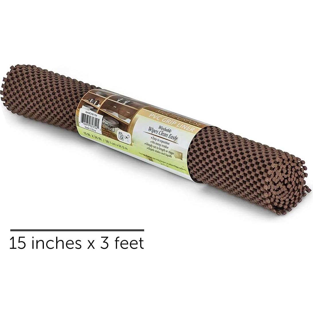 Forro de Estante Antideslizante SteadMax 38x183 cm Marrón (2 Pzs)