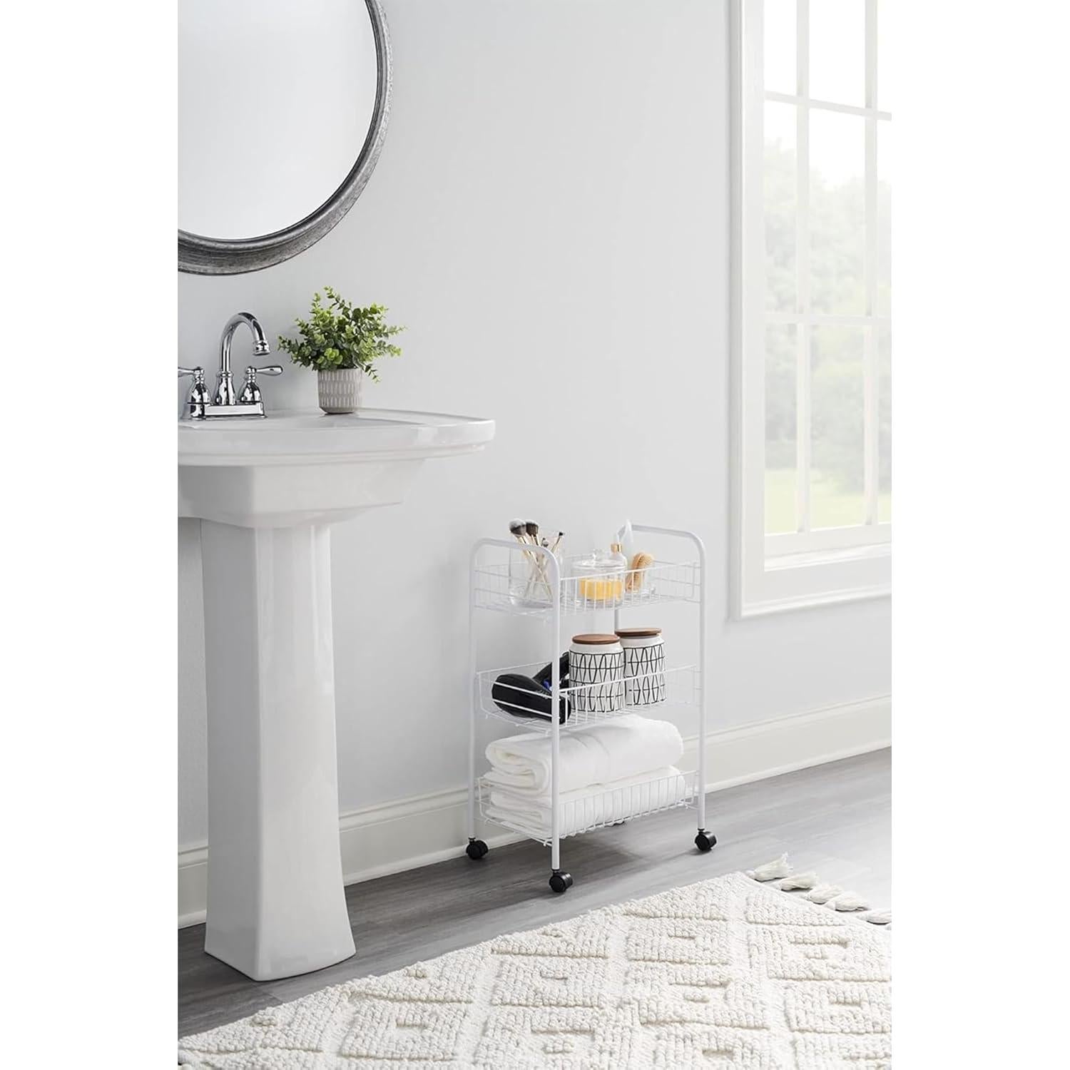 Carro de Almacenamiento Rubbermaid 3 Niveles Blanco Ajustable