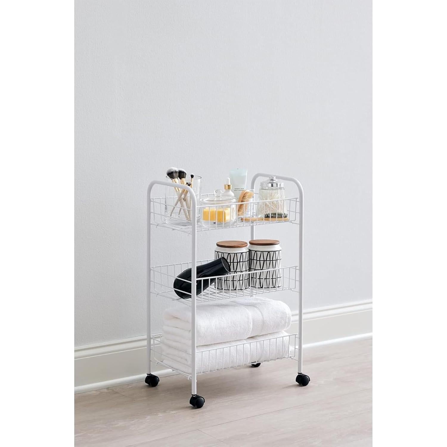 Carro de Almacenamiento Rubbermaid 3 Niveles Blanco Ajustable